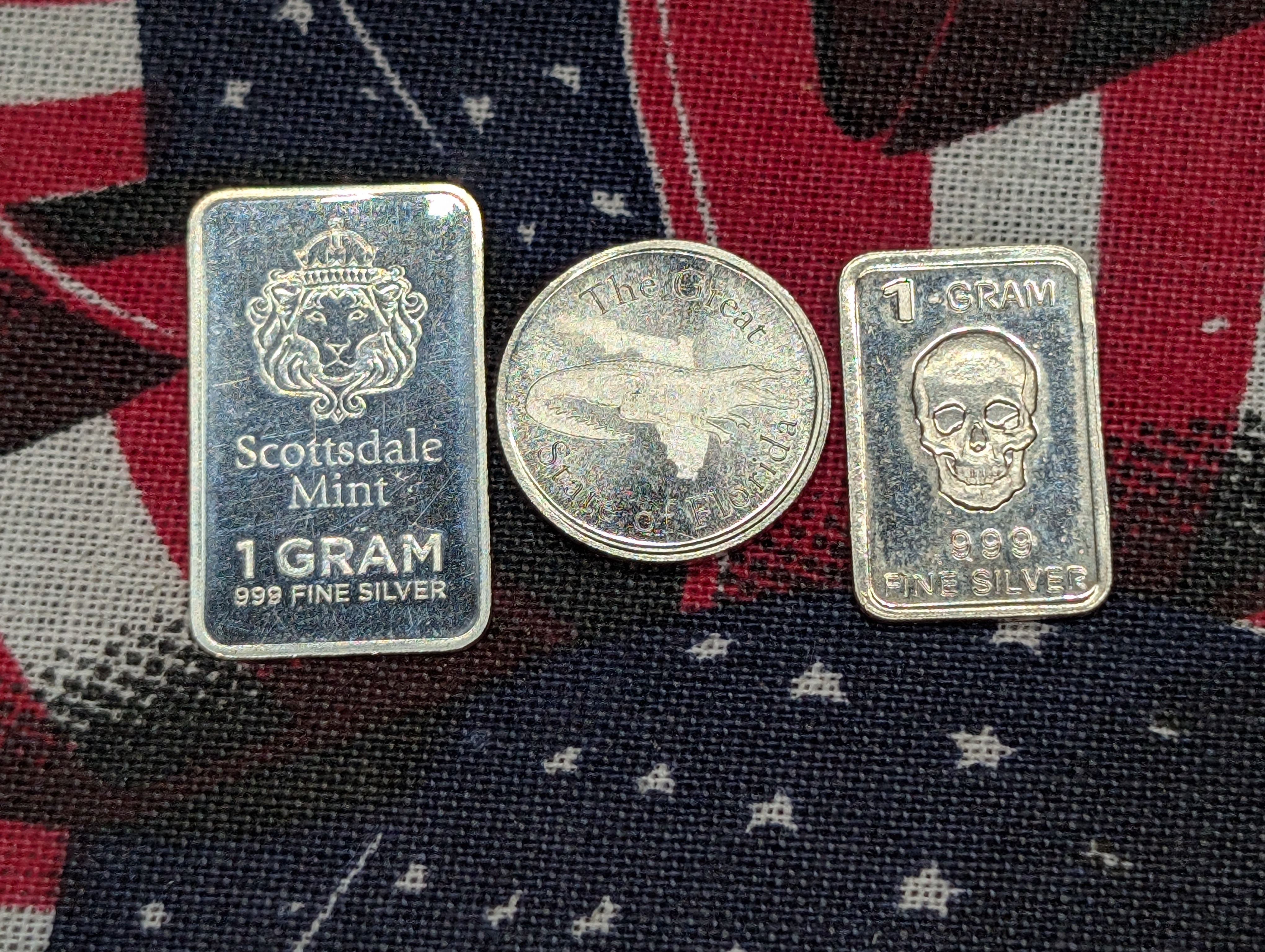 Collection of (5) Grams .999 Fine Silver