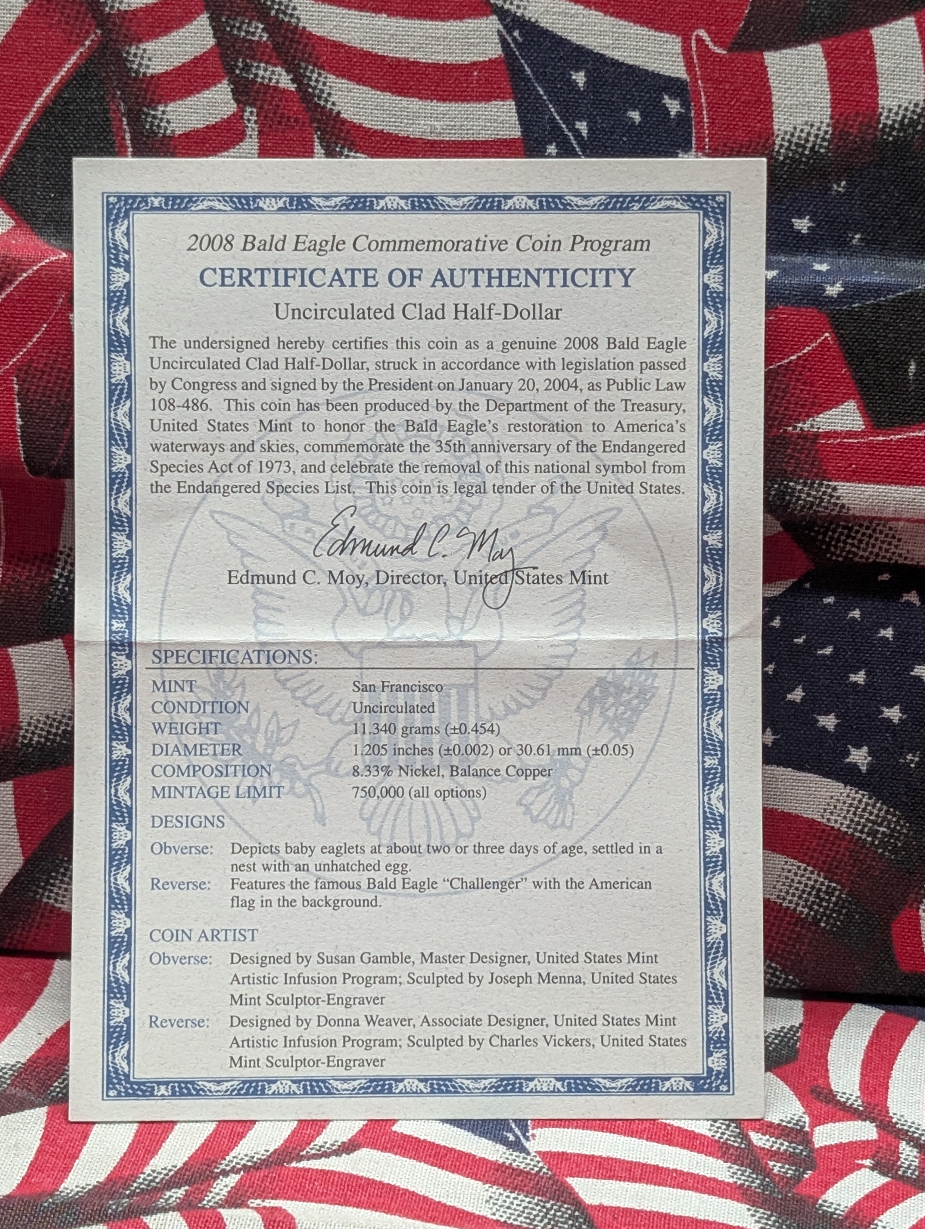 2008-S Bald Eagle Commemorative Half-Dollar - UNC