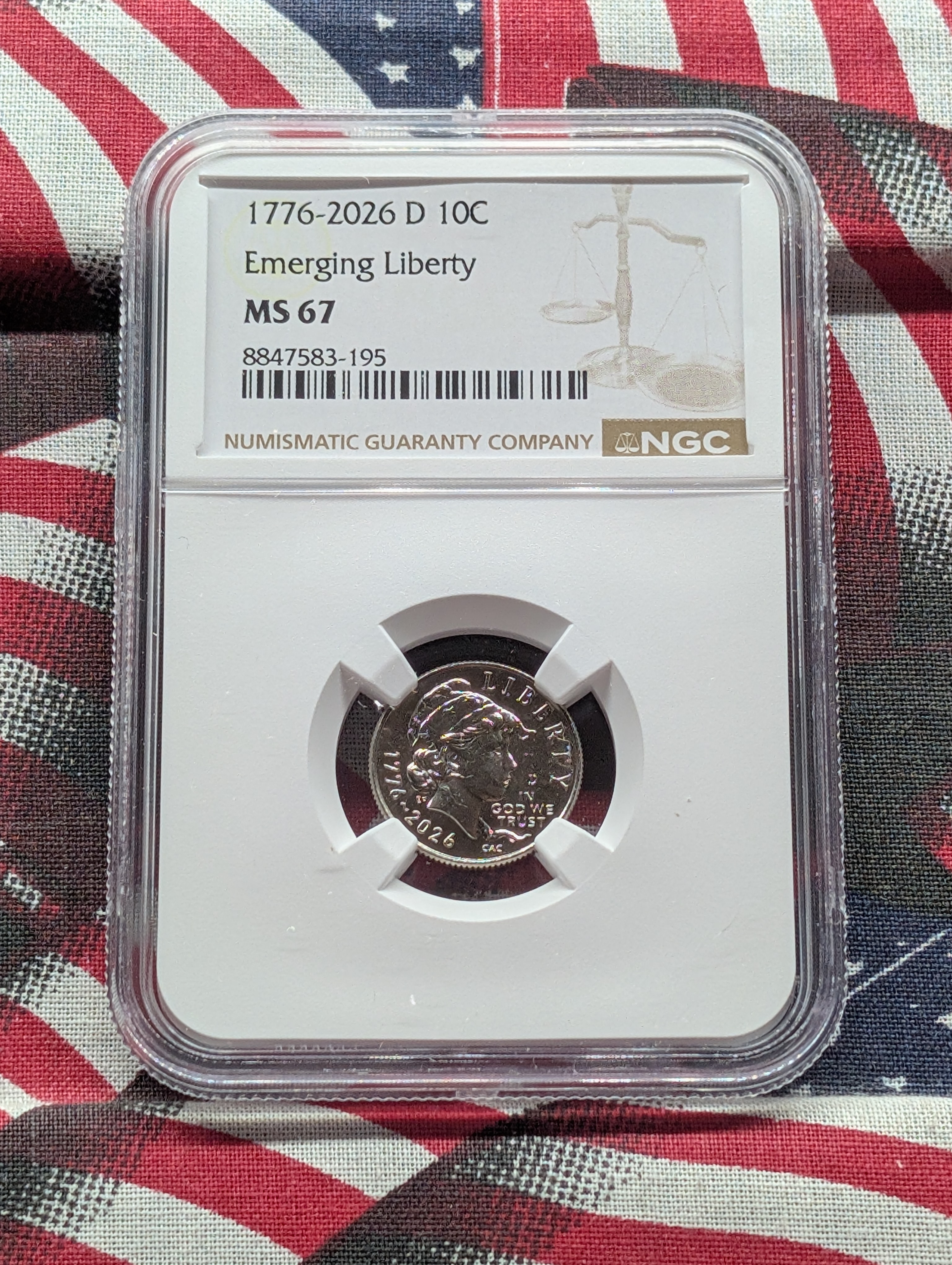 1776-2026-D Emerging Liberty Dime - NGC MS67 - 250th Anniversary Coin!!