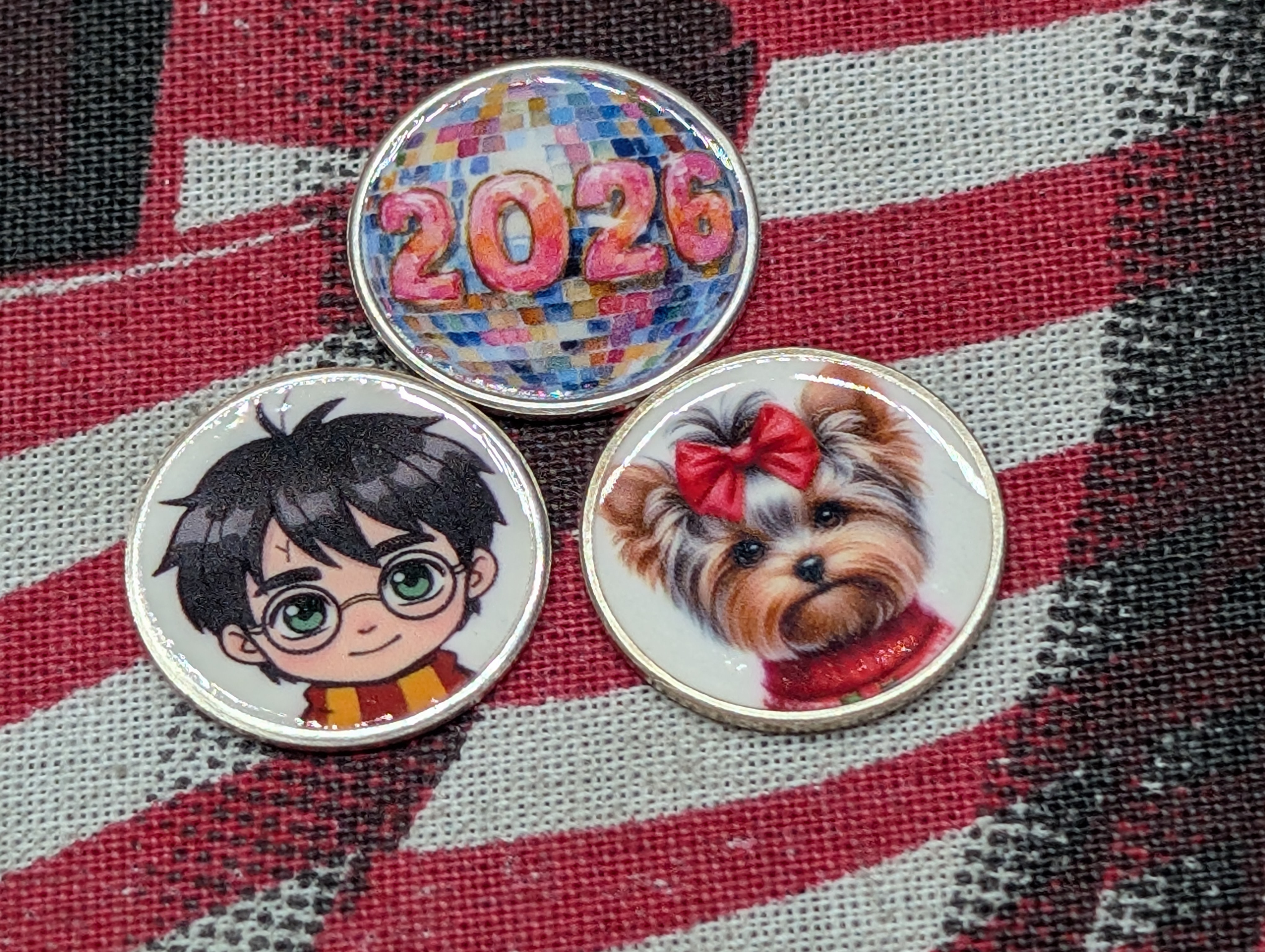 (3) 1g each, .999 Fine Silver Coins w/ Painted Designs
