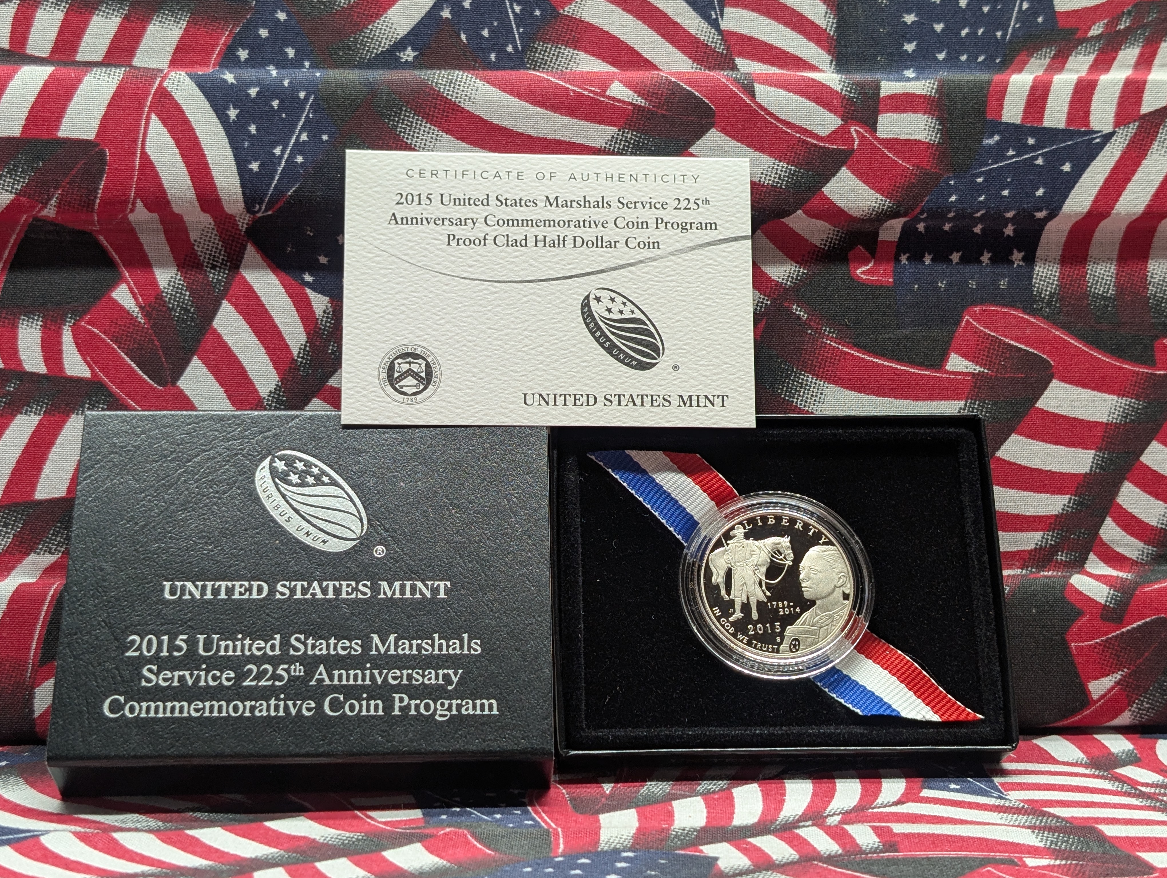 2015-S PROOF U.S. Marshals 225th Anniversary Commemorative Half-Dollar W/ Box & COA