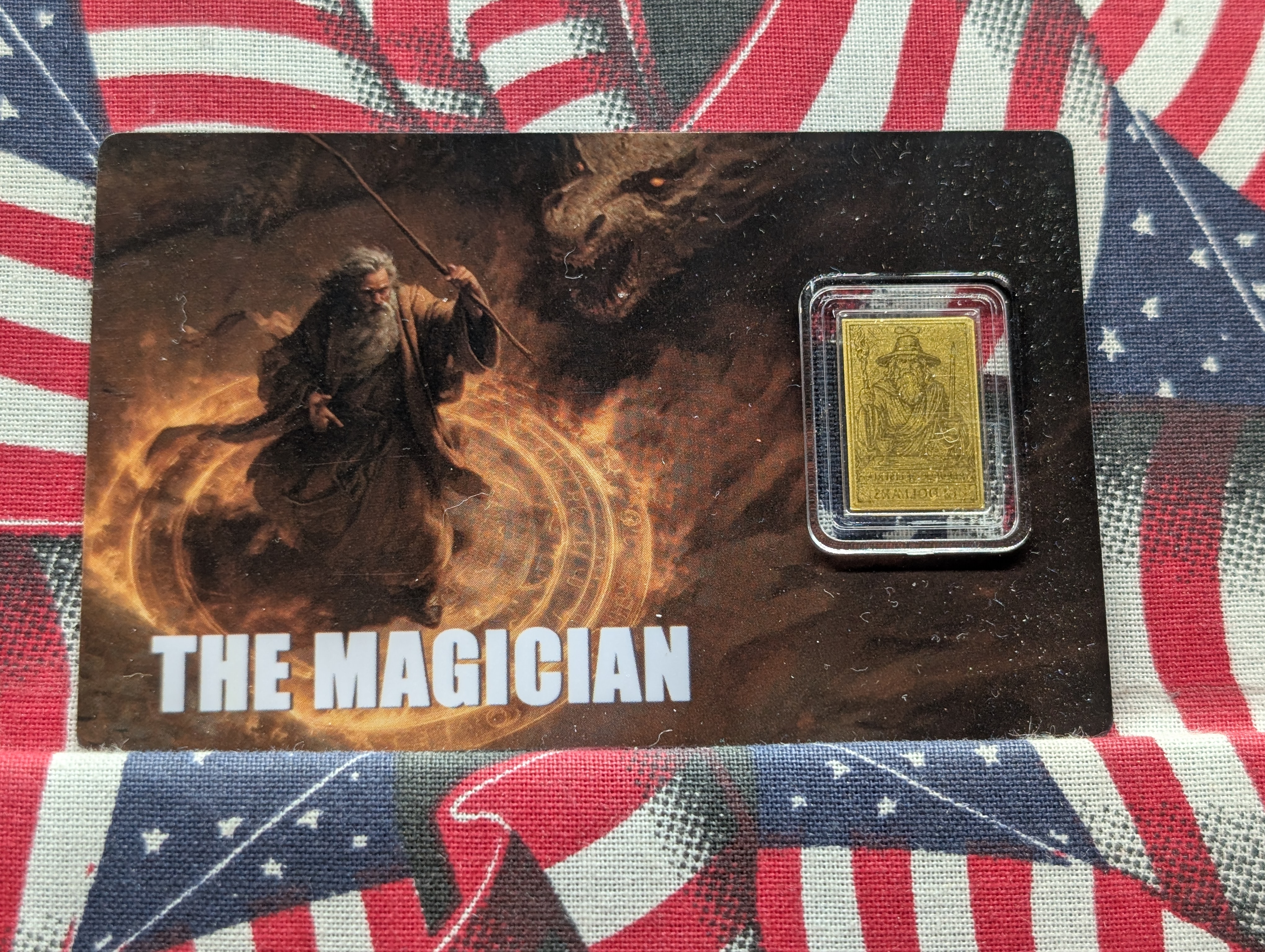 Liberia 1/1000 Troy Oz. .9999 Fine Gold "The Magician" Bar, In Assay Card