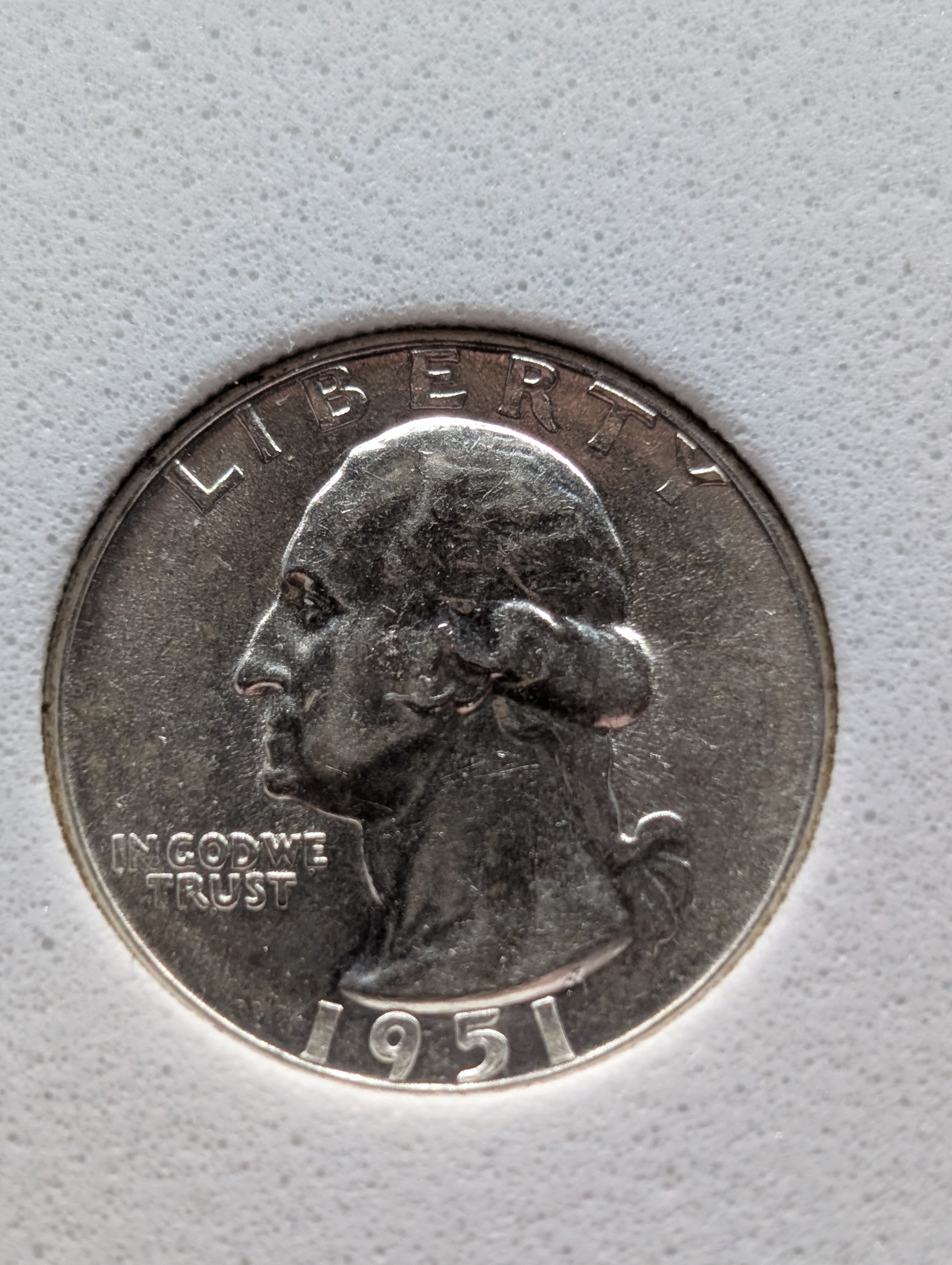 1951-P Washington 90% Silver Quarter - NCG MS68