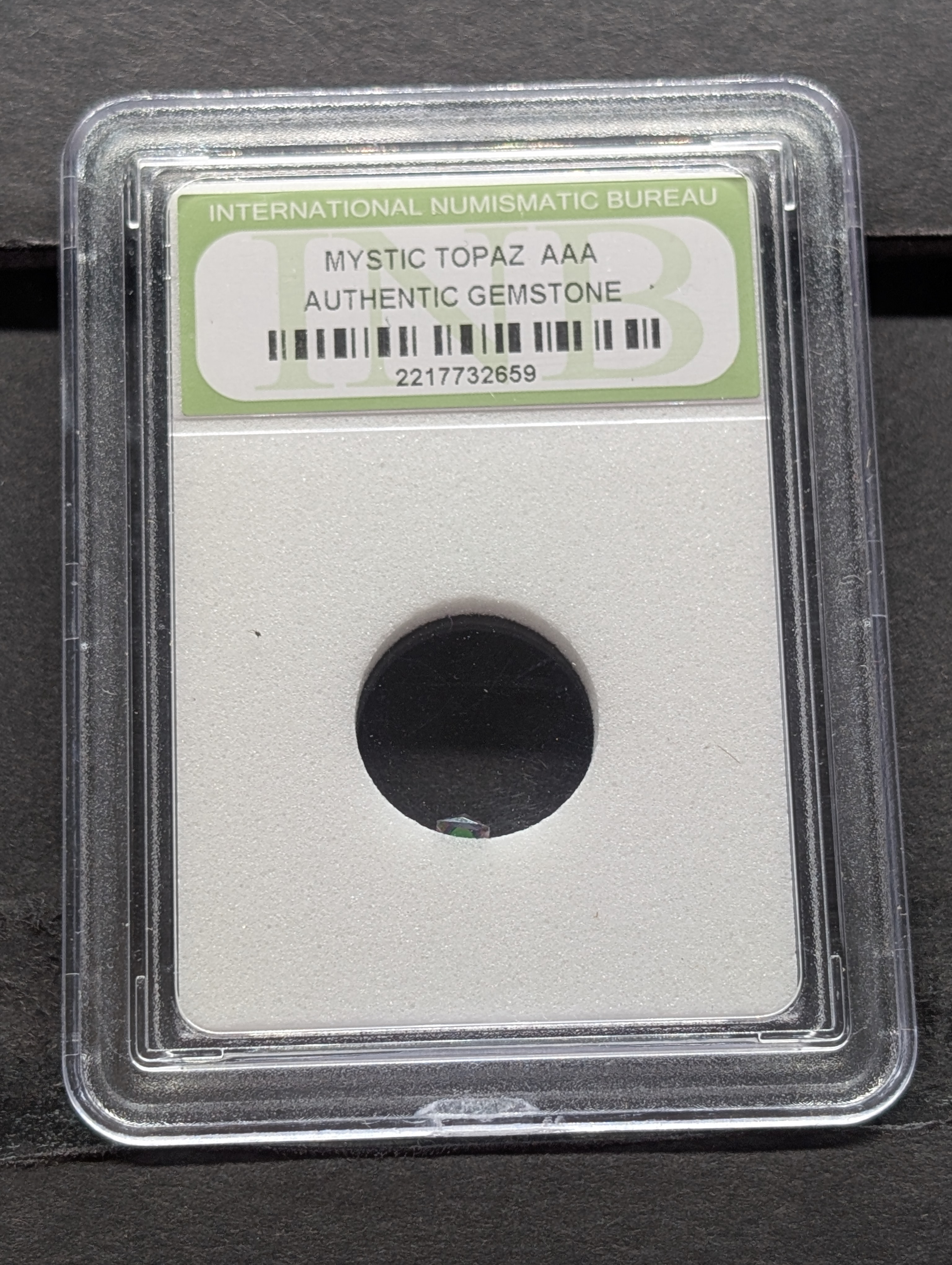 Mystic Topaz Authentic Gemstone - Slabbed By International Numismatic Bureau