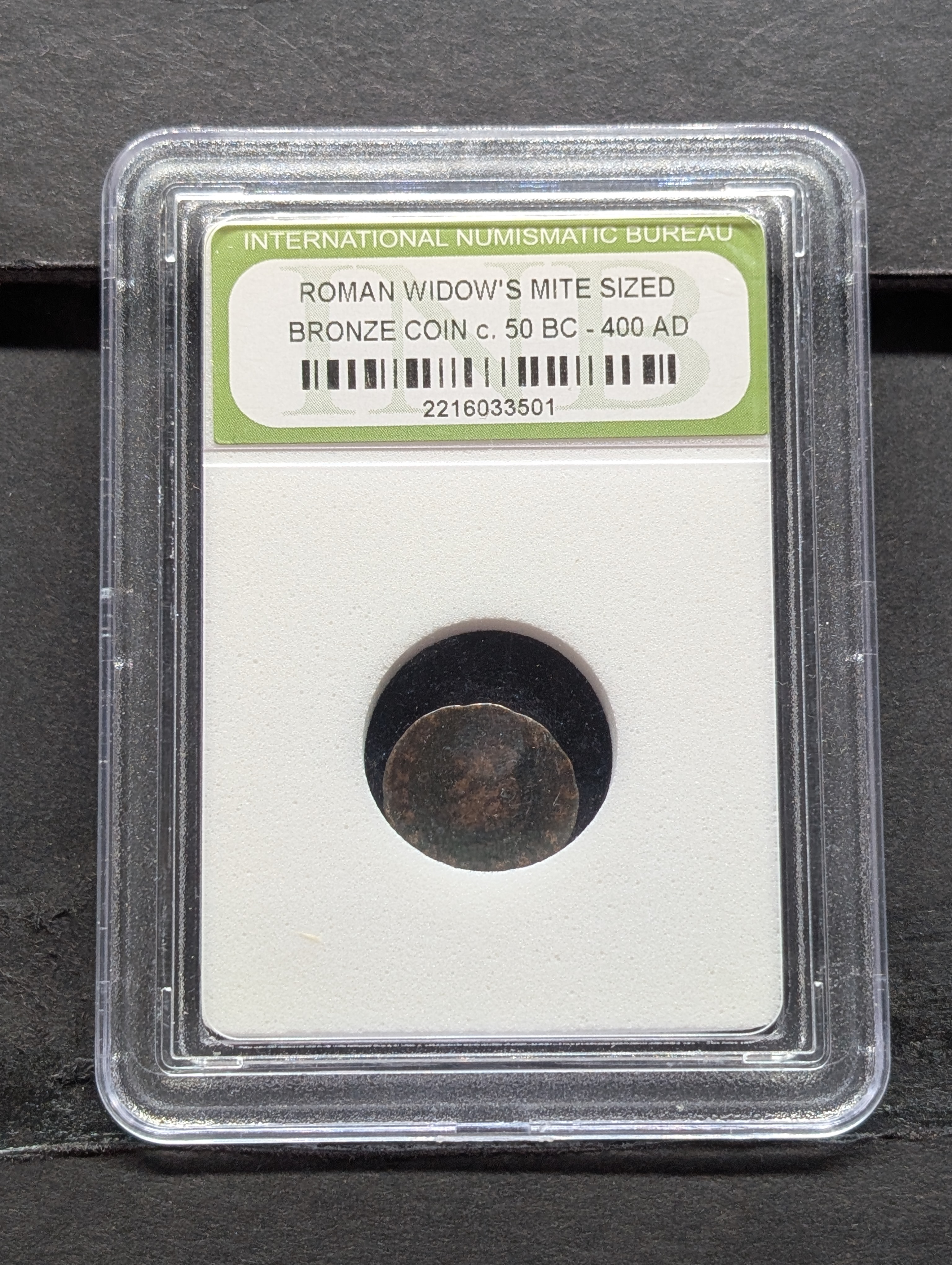 Roman Widow's Mite Bronze Coin - c. 50 BC - 400 AD - Slabbed By International Numismatic Bureau