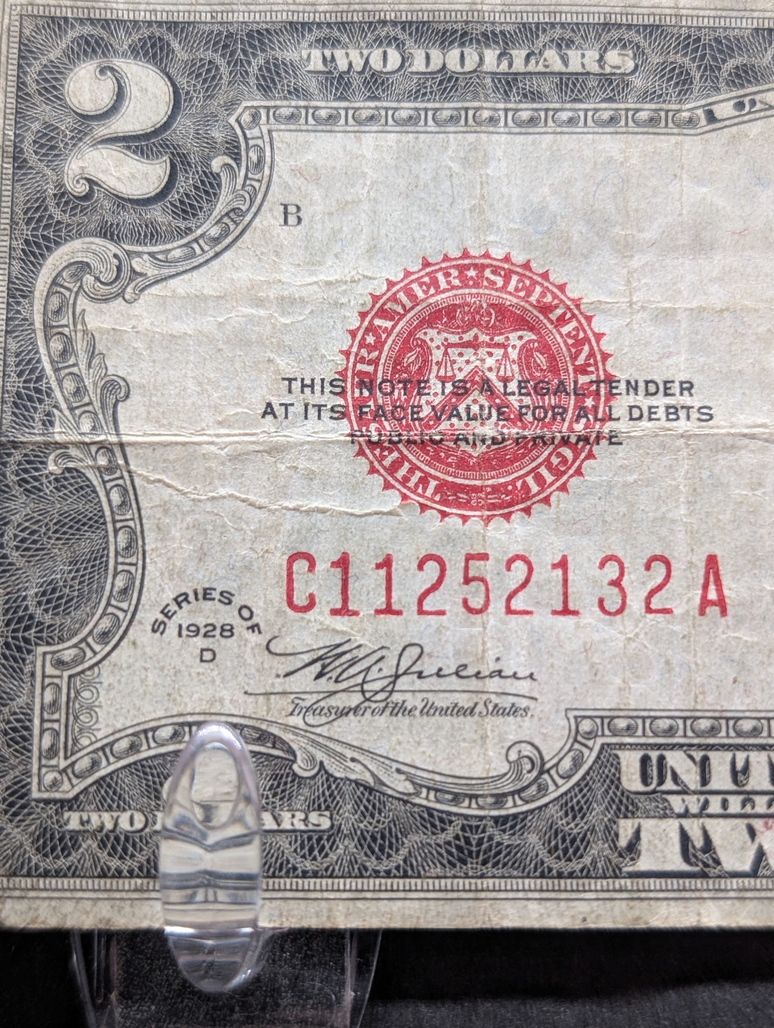 1935-G Series $1 Silver Certificate Note, 1957-B Series $1 Silver Certificate Note, & 1928-D Series $2 U.S. Red Seal Note