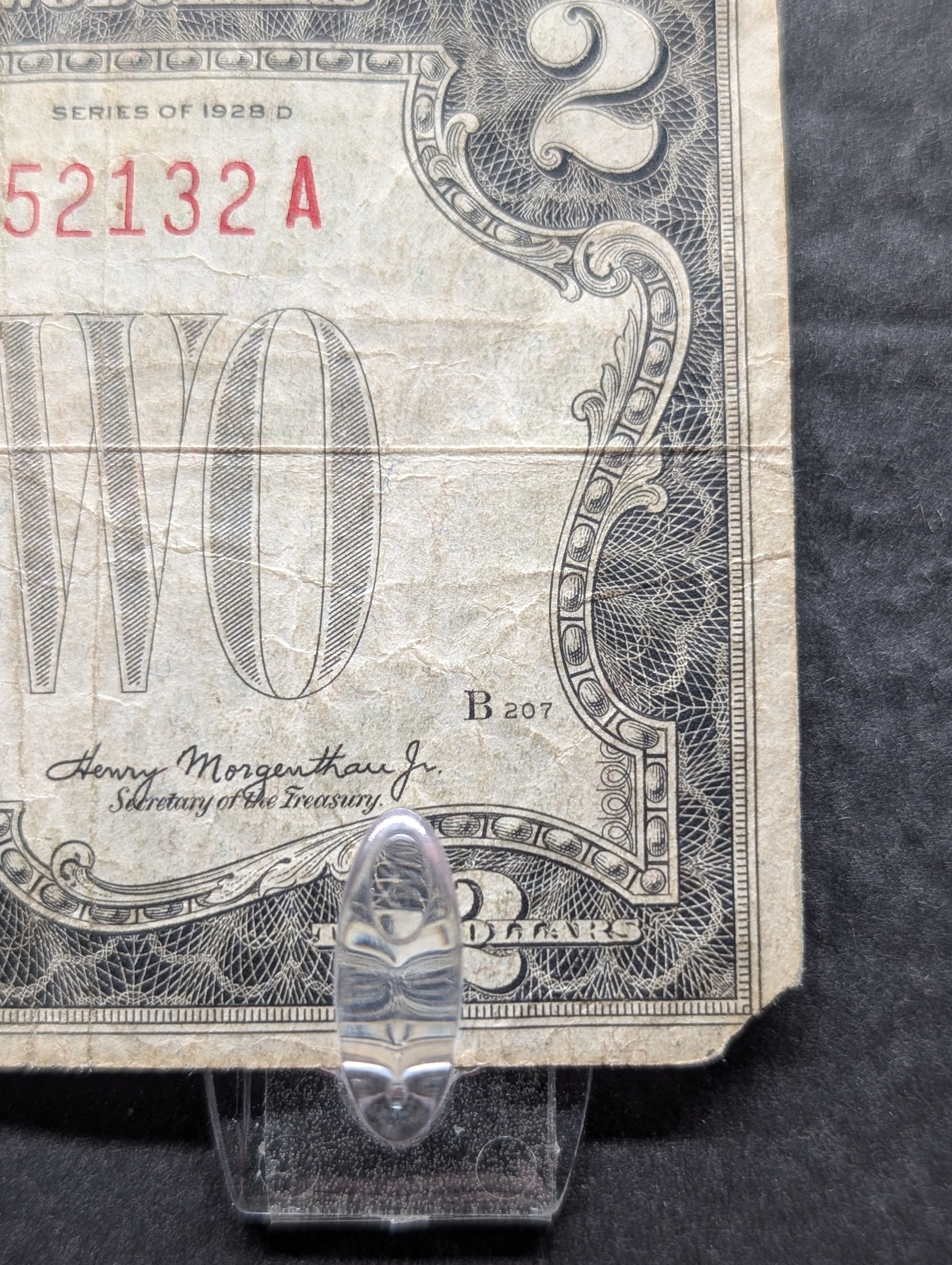 1935-G Series $1 Silver Certificate Note, 1957-B Series $1 Silver Certificate Note, & 1928-D Series $2 U.S. Red Seal Note
