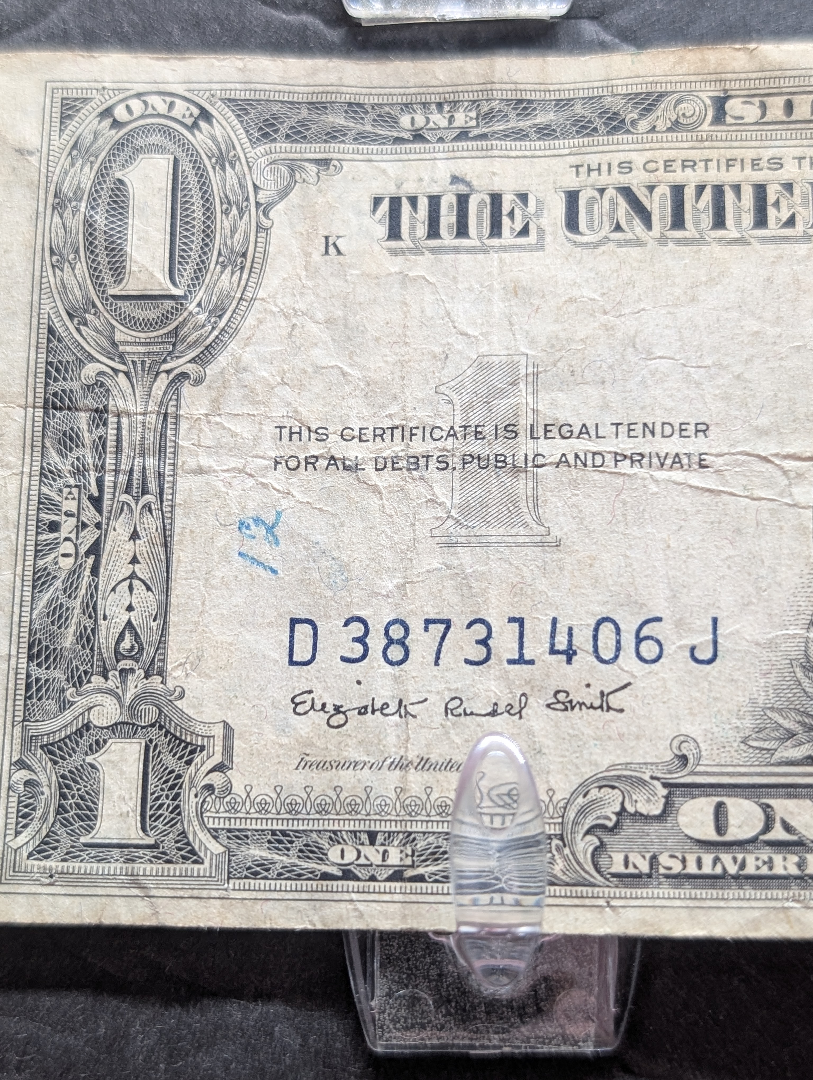 1935-G Series $1 Silver Certificate Note, 1957-B Series $1 Silver Certificate Note, & 1928-D Series $2 U.S. Red Seal Note