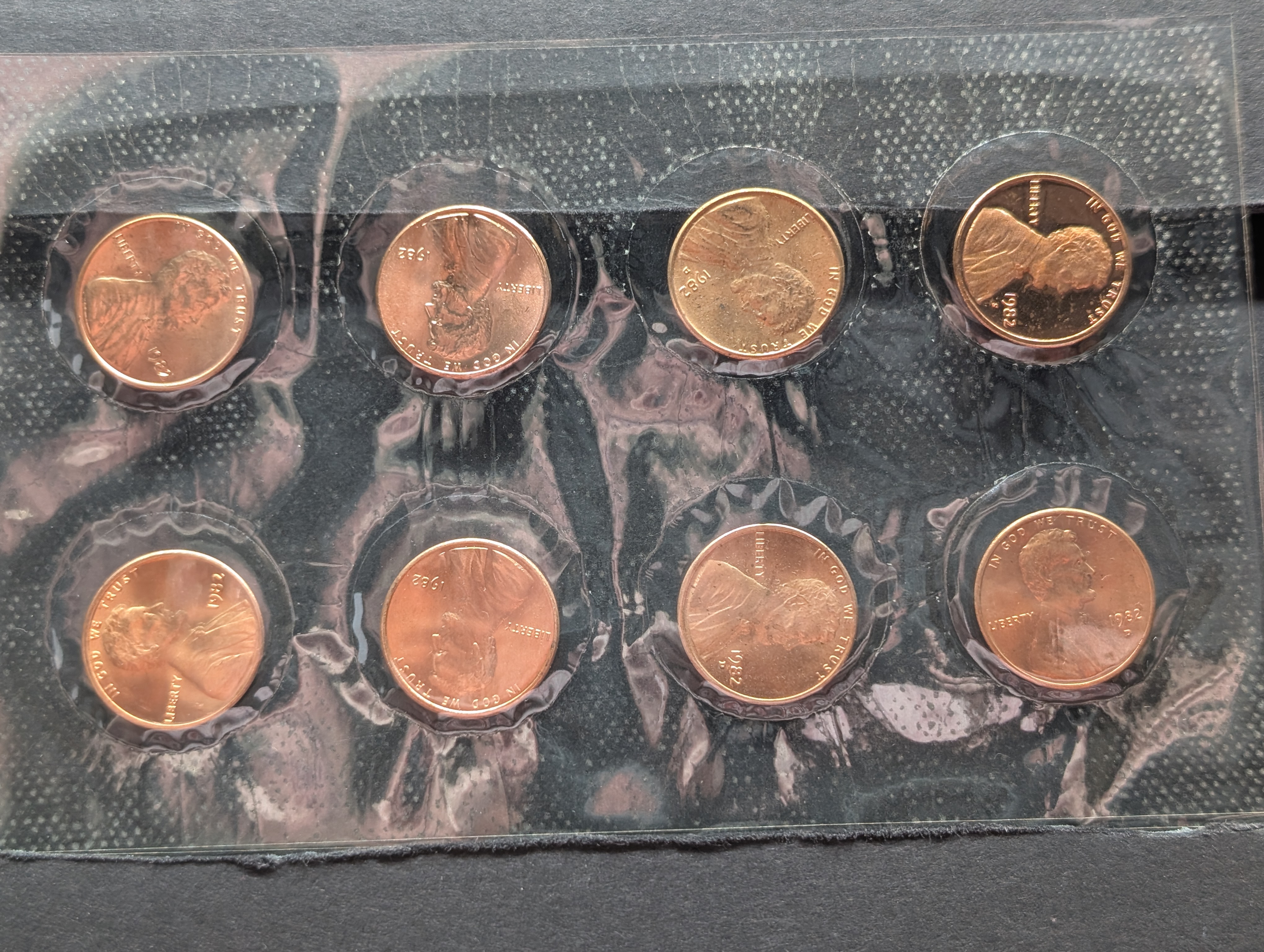 1982-P, D & S Lincoln Cent Variety Collection, 8 Coin Set