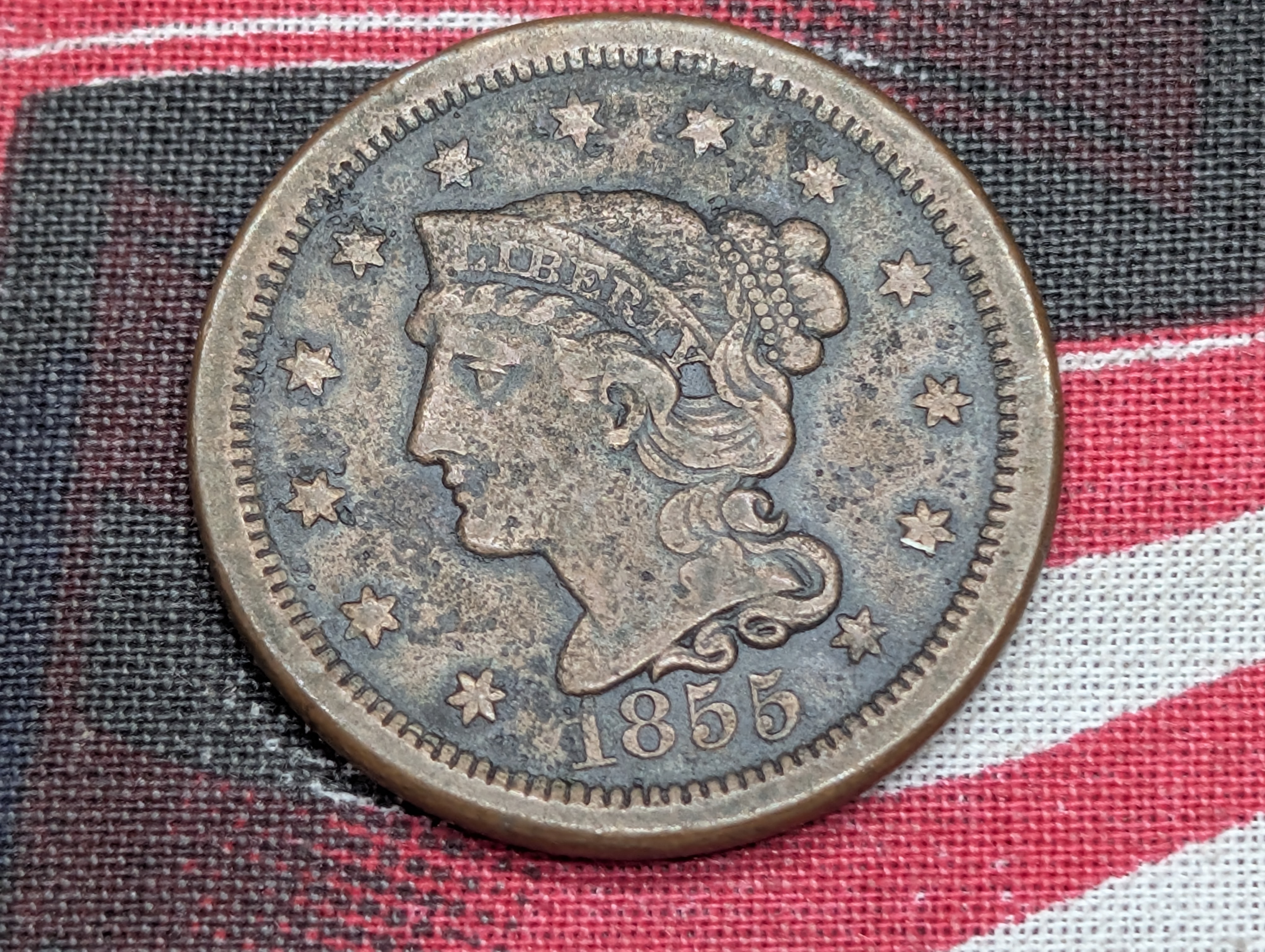 1855 Braided Hair Large Cent