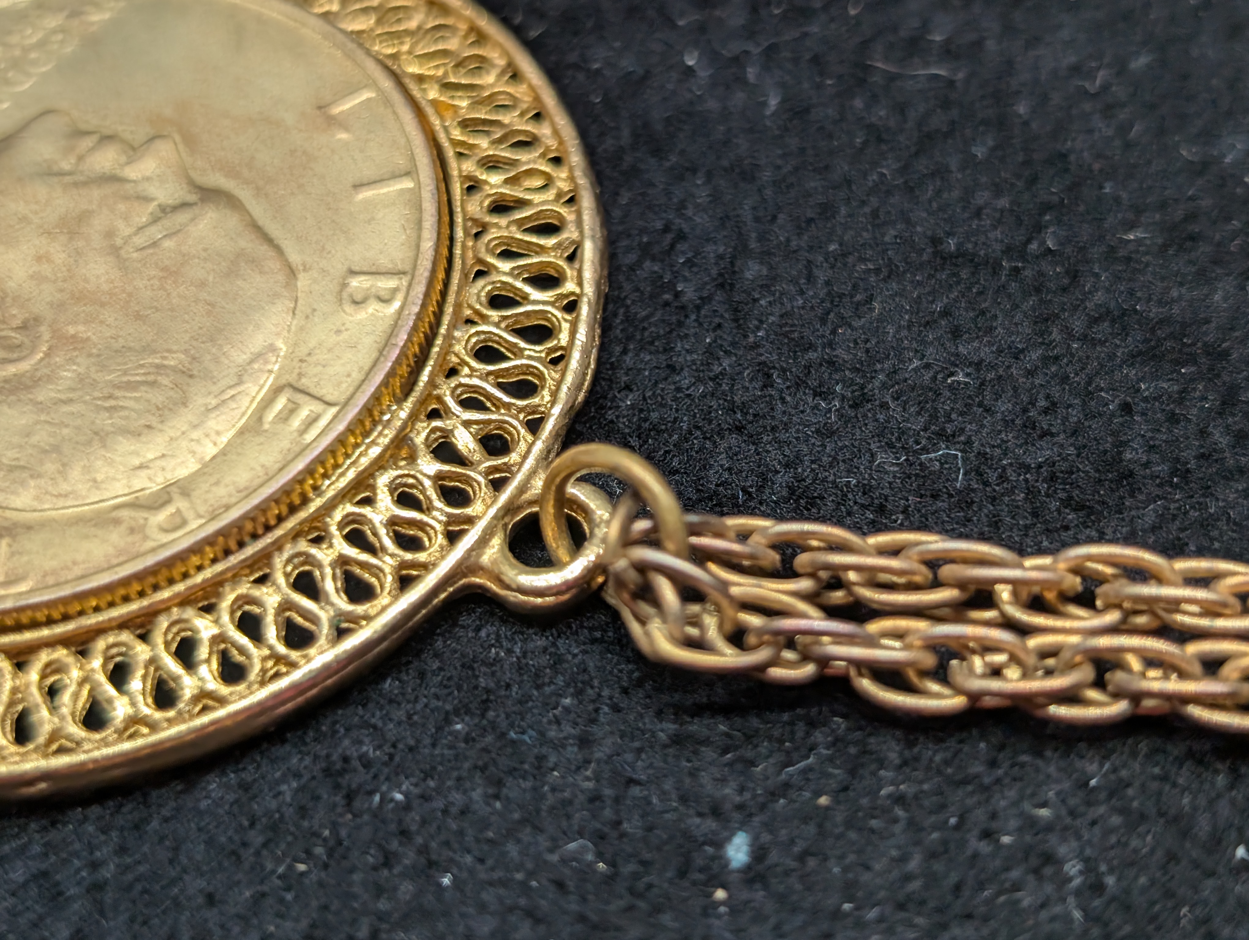 1972 Eisenhower Dollar Pendant & Necklace - Gold Layered