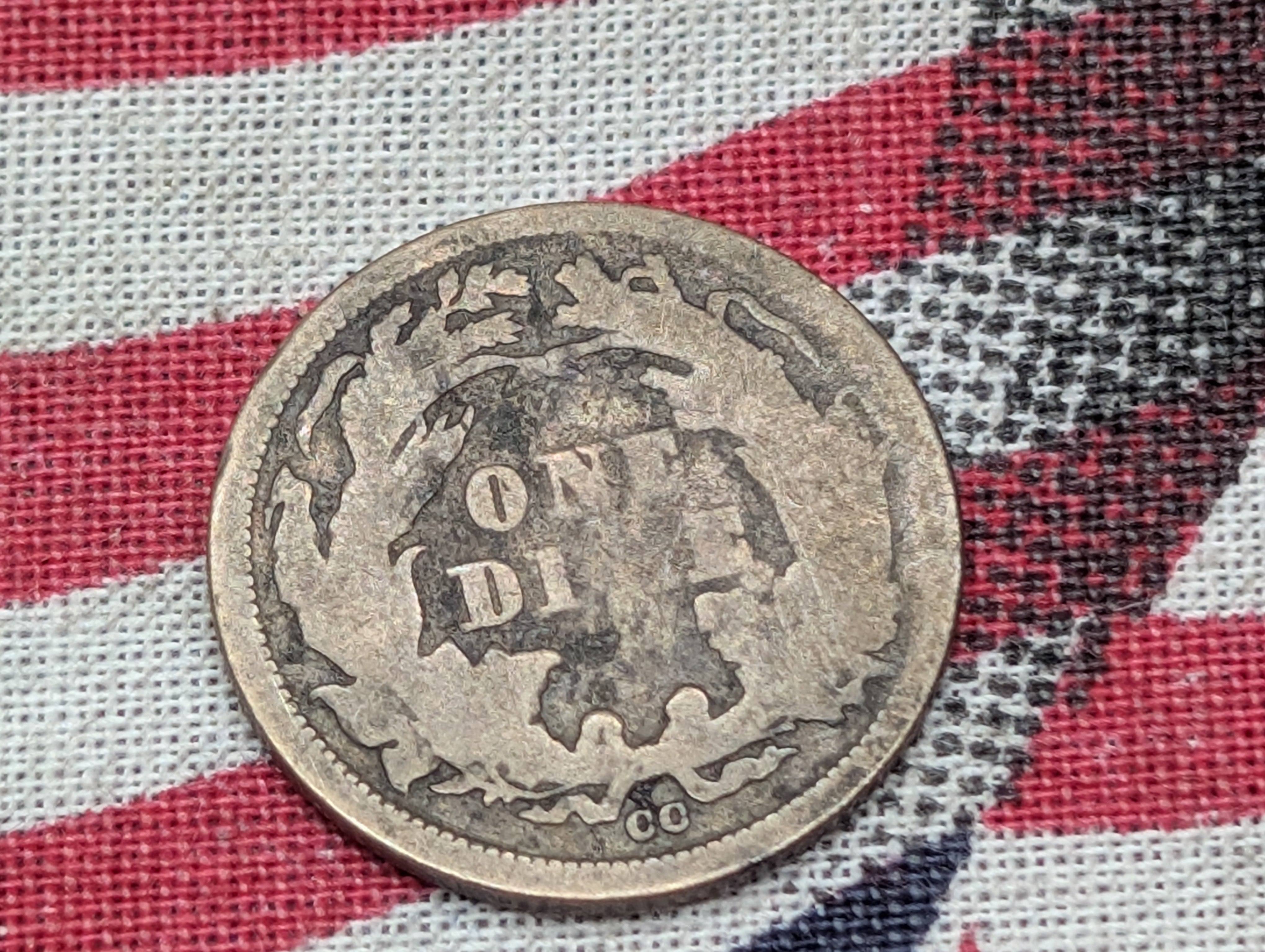 1876-CC Seated Liberty Dime - Tough Mint Mark