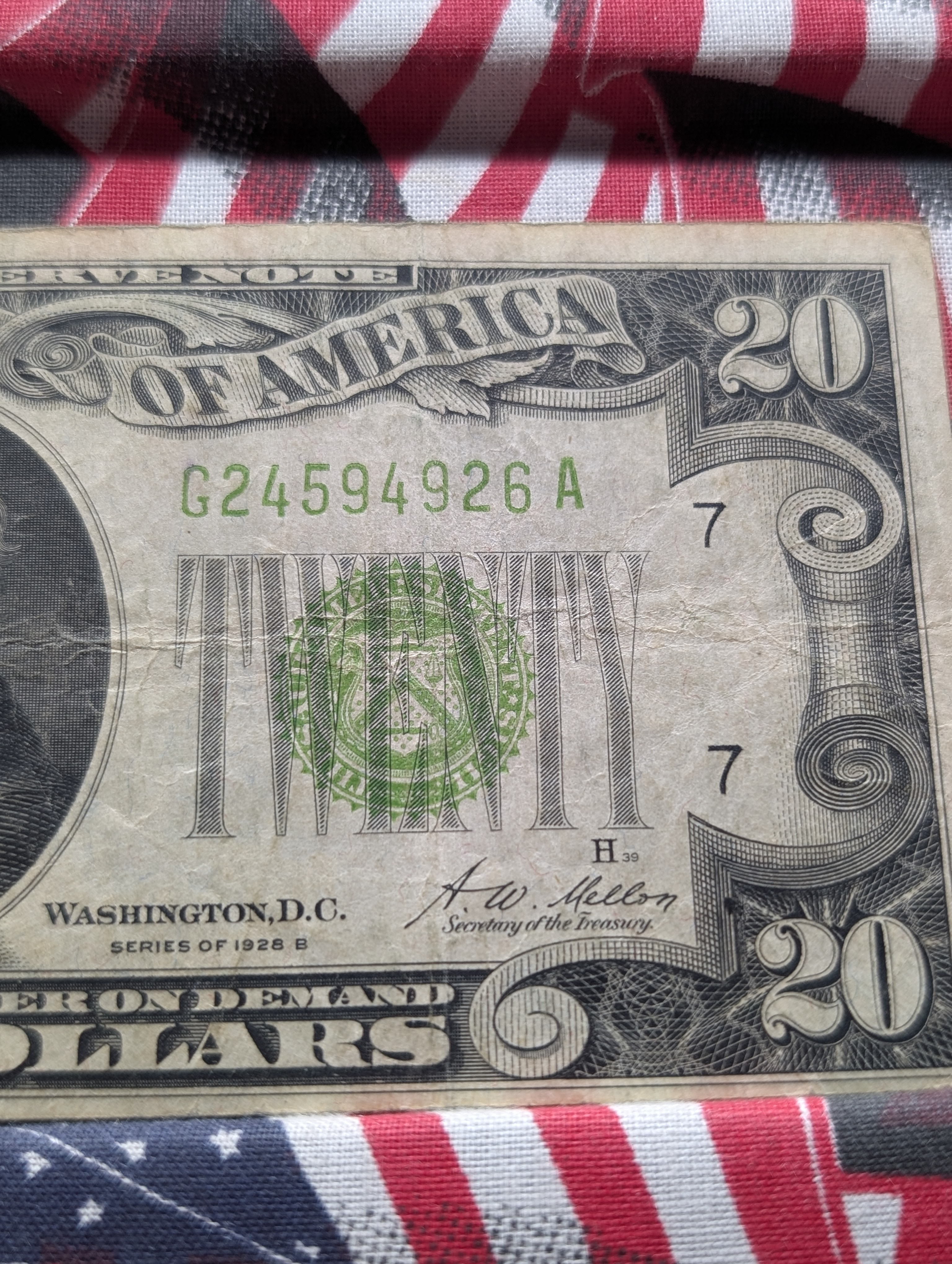 1928 B Series $20 Federal Reserve Note