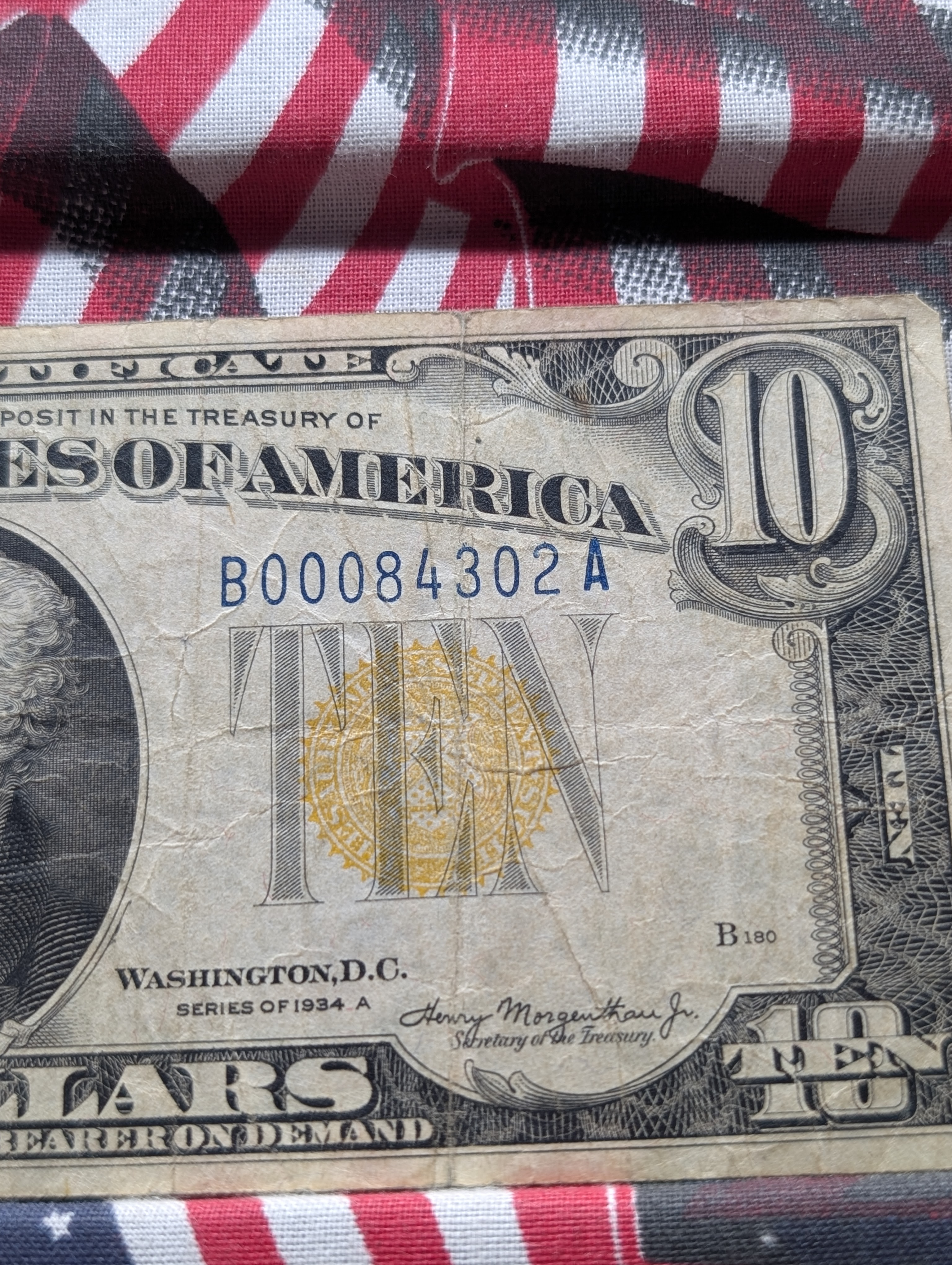 1934 A Series $10 Silver Certificate Note
