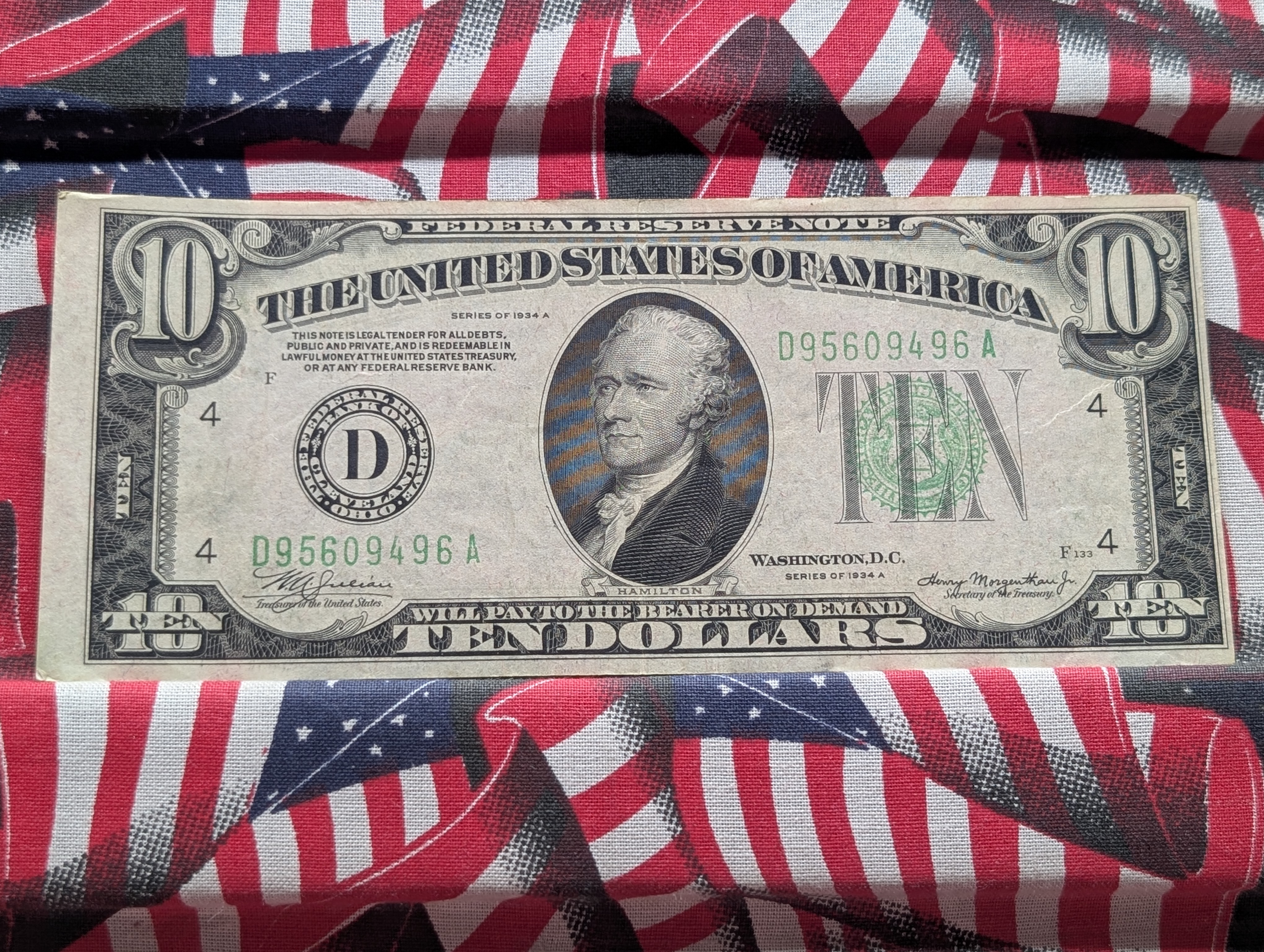 1934 A Series $10 Federal Reserve Note