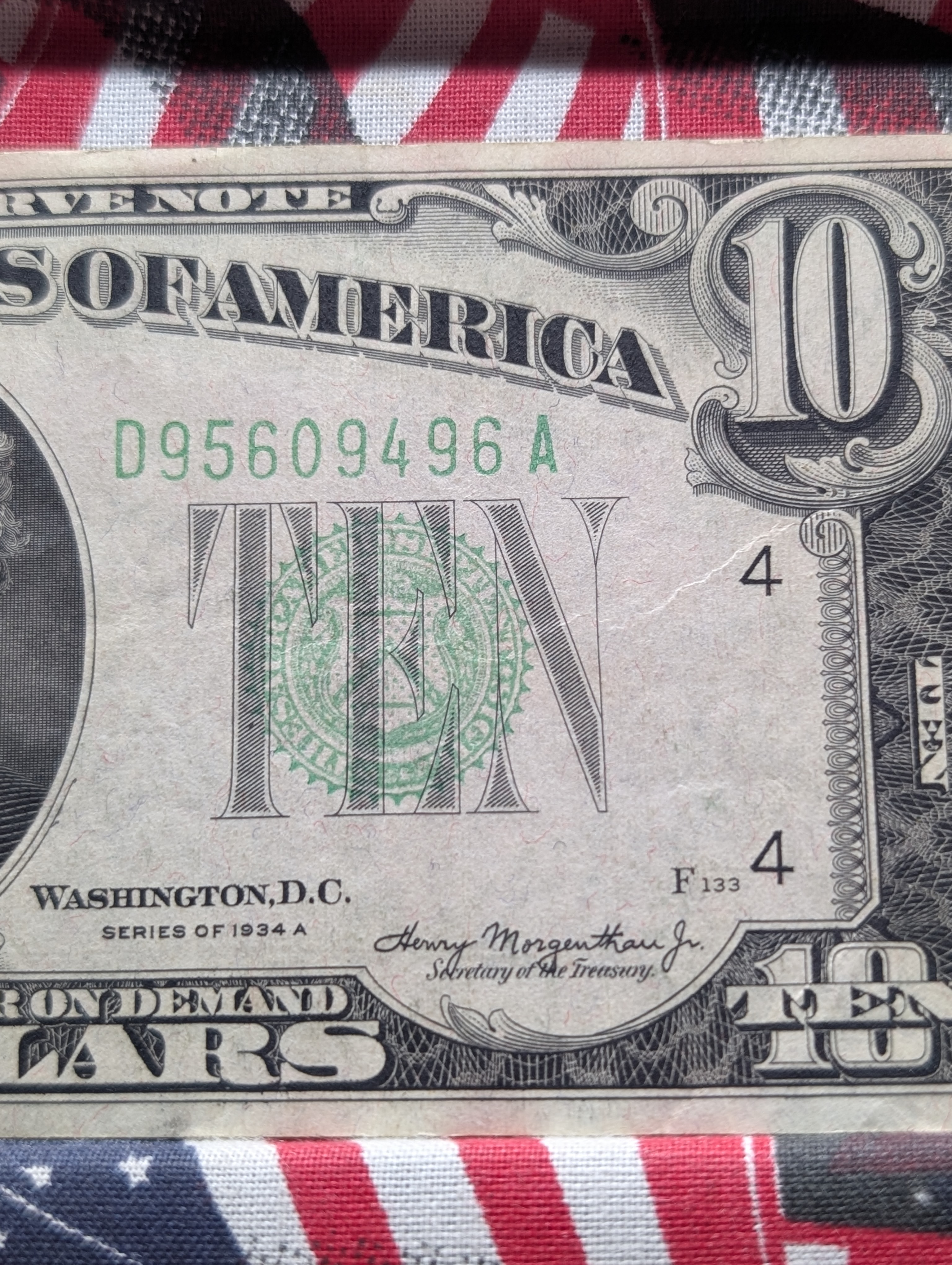 1934 A Series $10 Federal Reserve Note