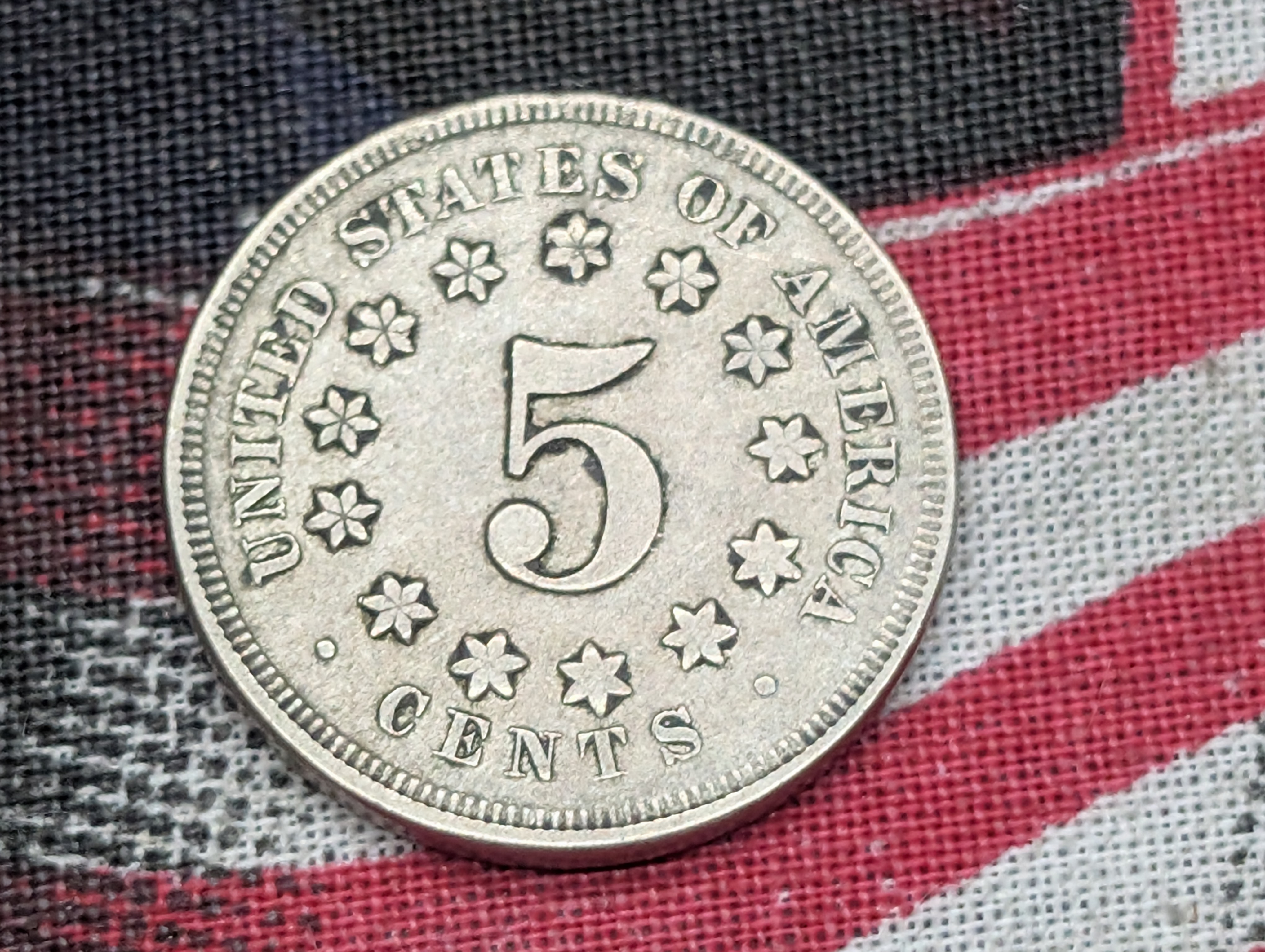 1867 No-Rays Shield Nickel