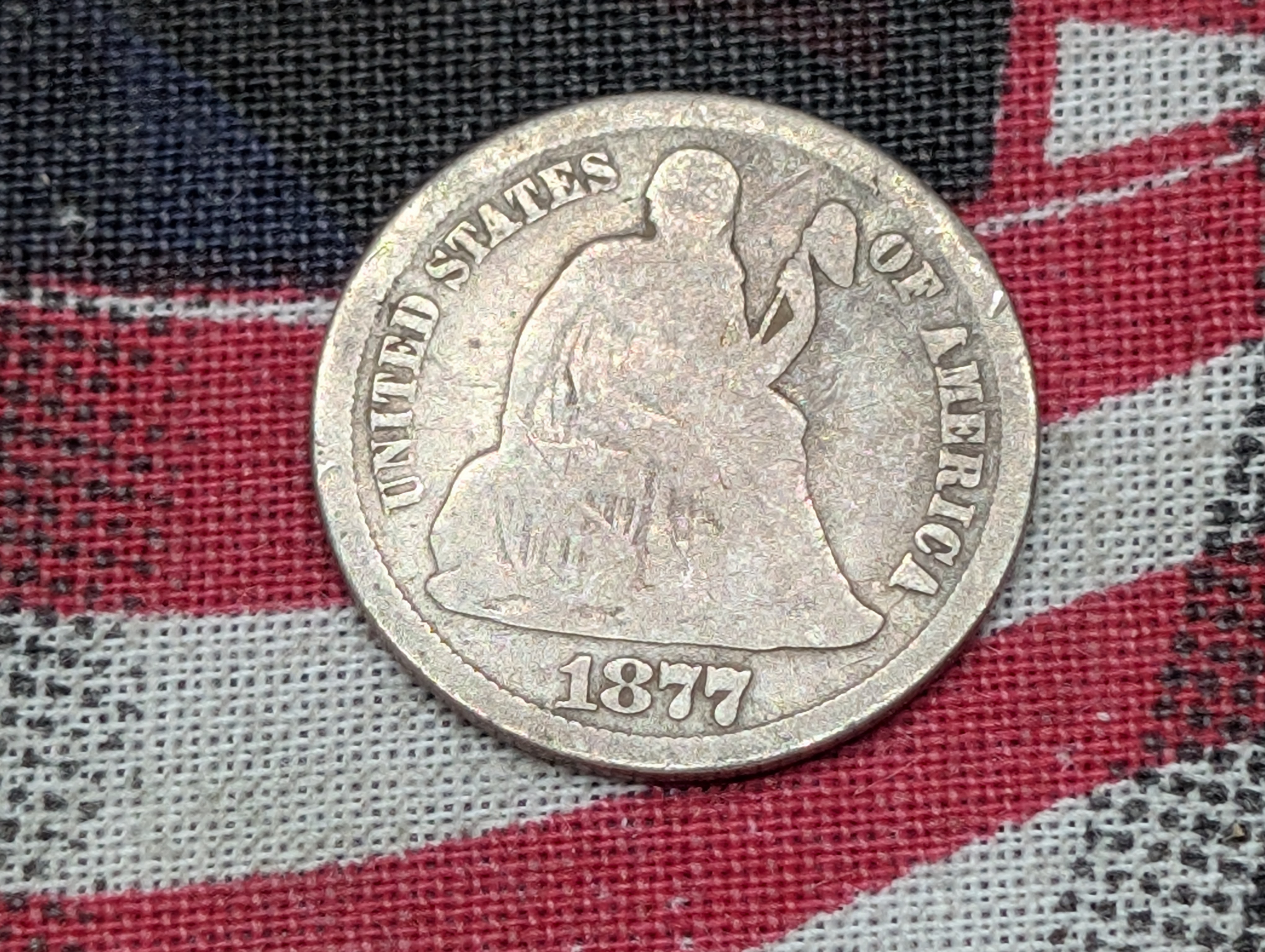 1877-CC Seated Liberty Silver Dime