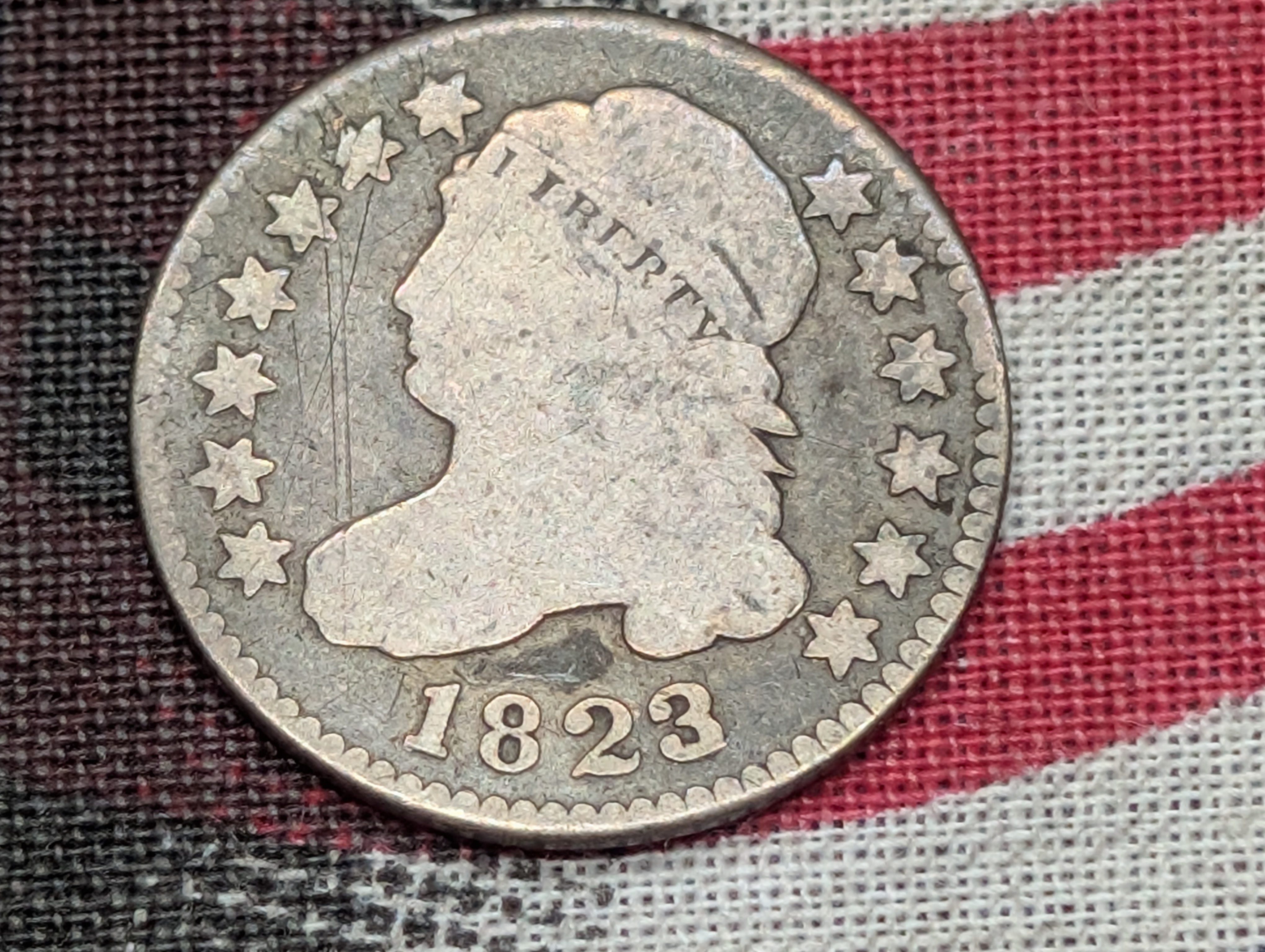 1823/2 Capped Bust Silver Dime - RARE OVER-DATE