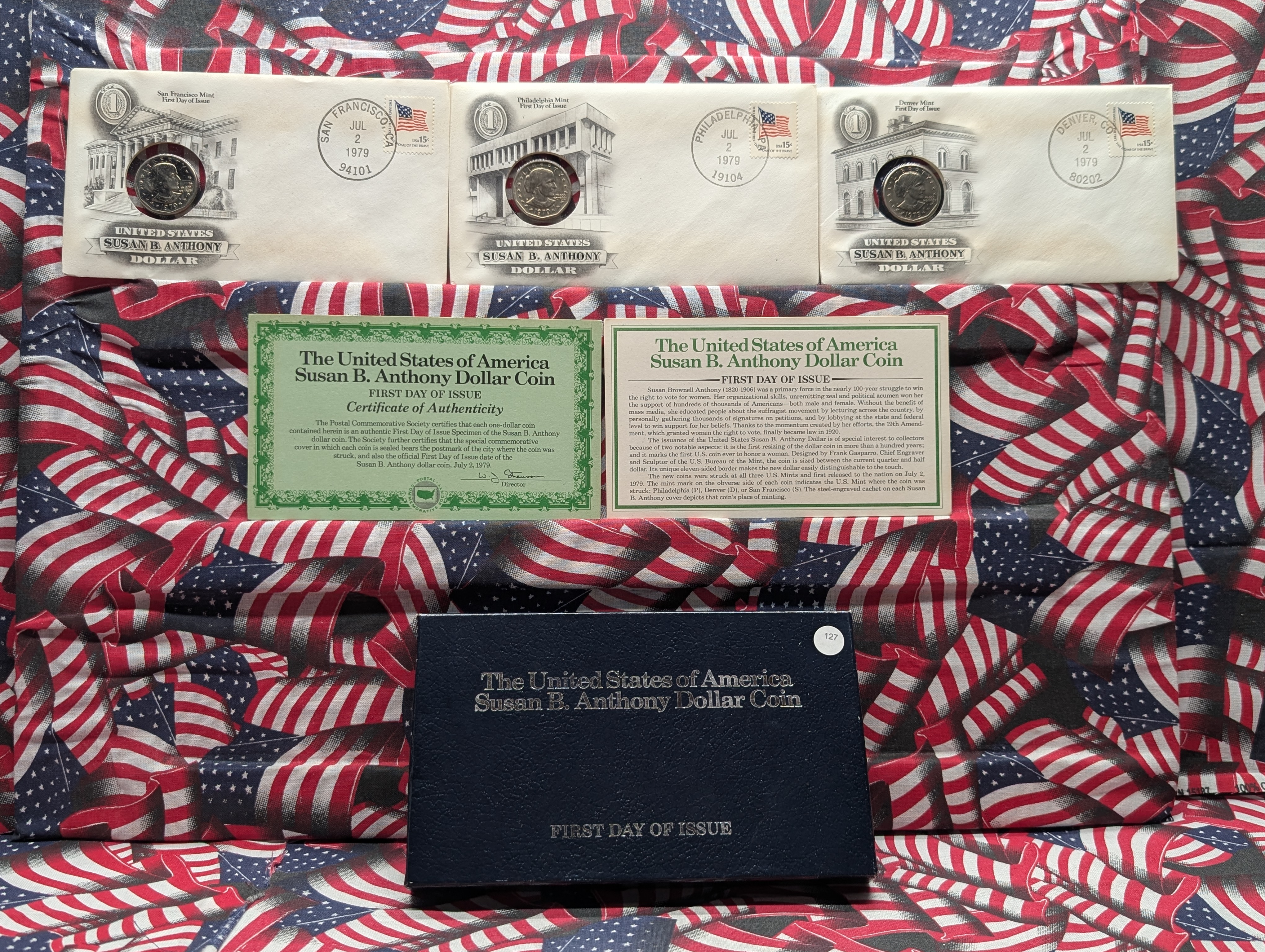 1979-P, D, & S Susan B. Anthony 3-Coin Set - First Day of Issue