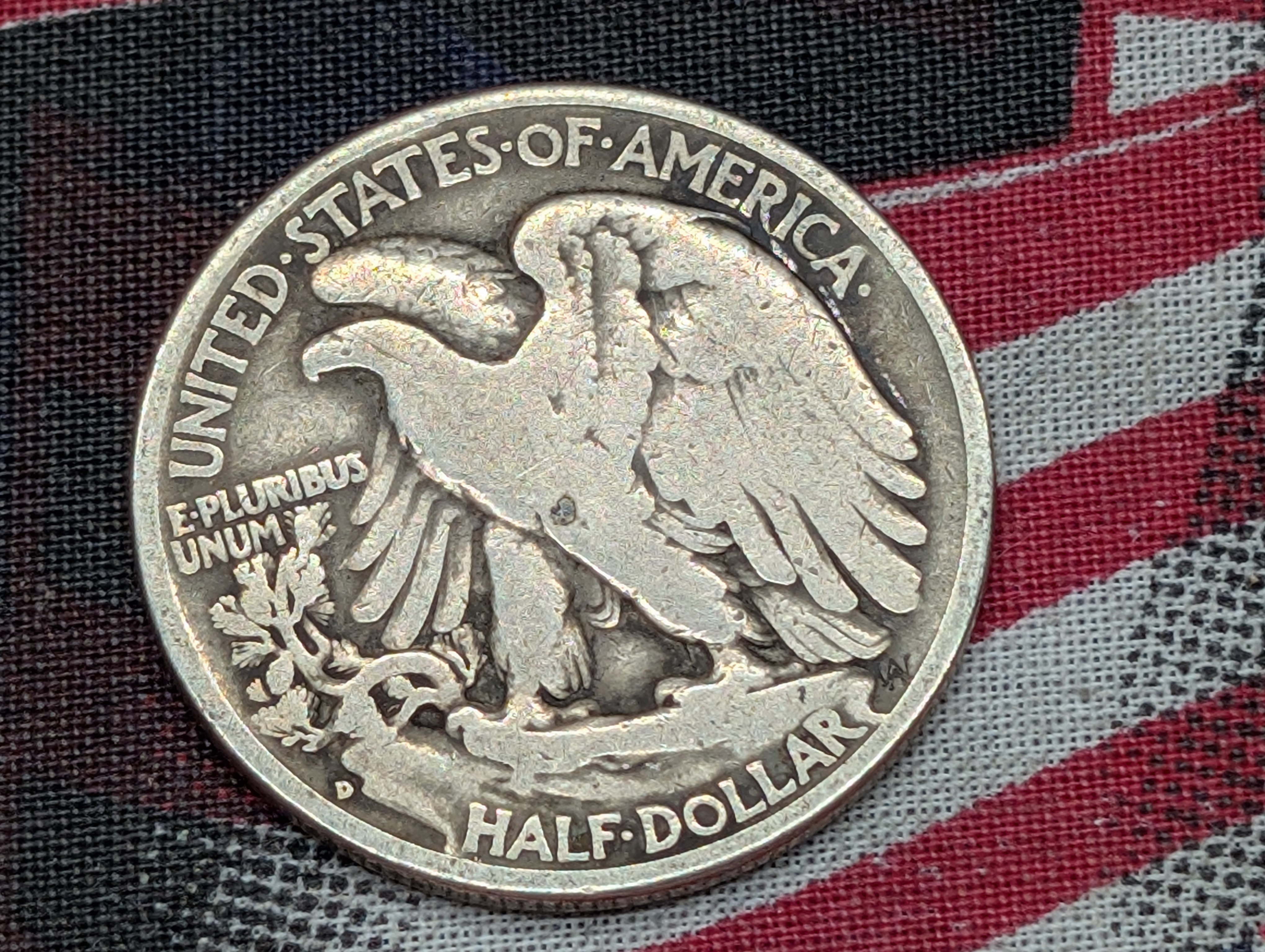 1938-D Walking Liberty 90% Silver Half-Dollar - RARE KEY DATE!!