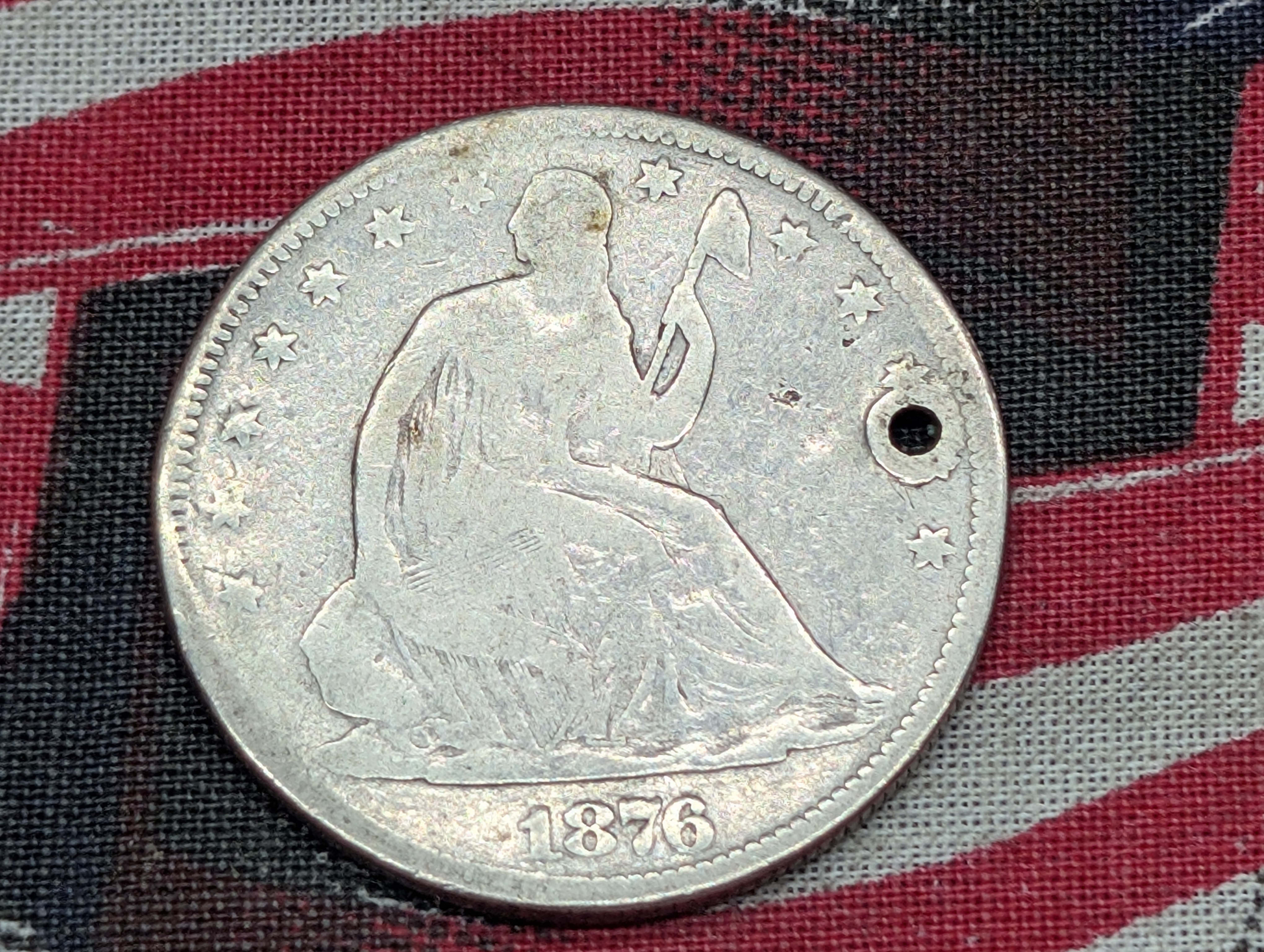 1876 Seated Liberty 90% Silver Half-Dollar