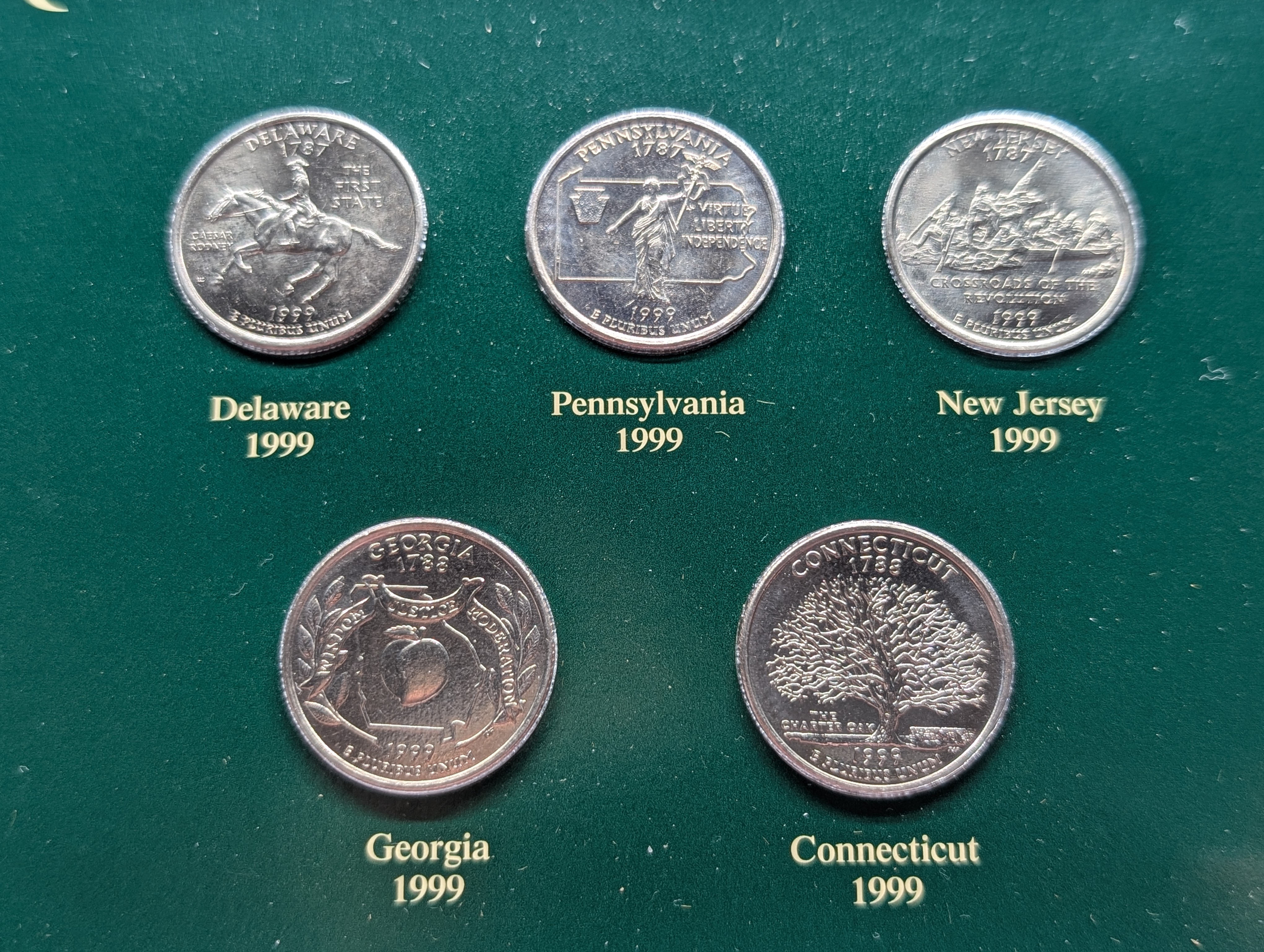 1999 United States Coins of the 20th Century Five-Coin State Quarter & Stamp Set