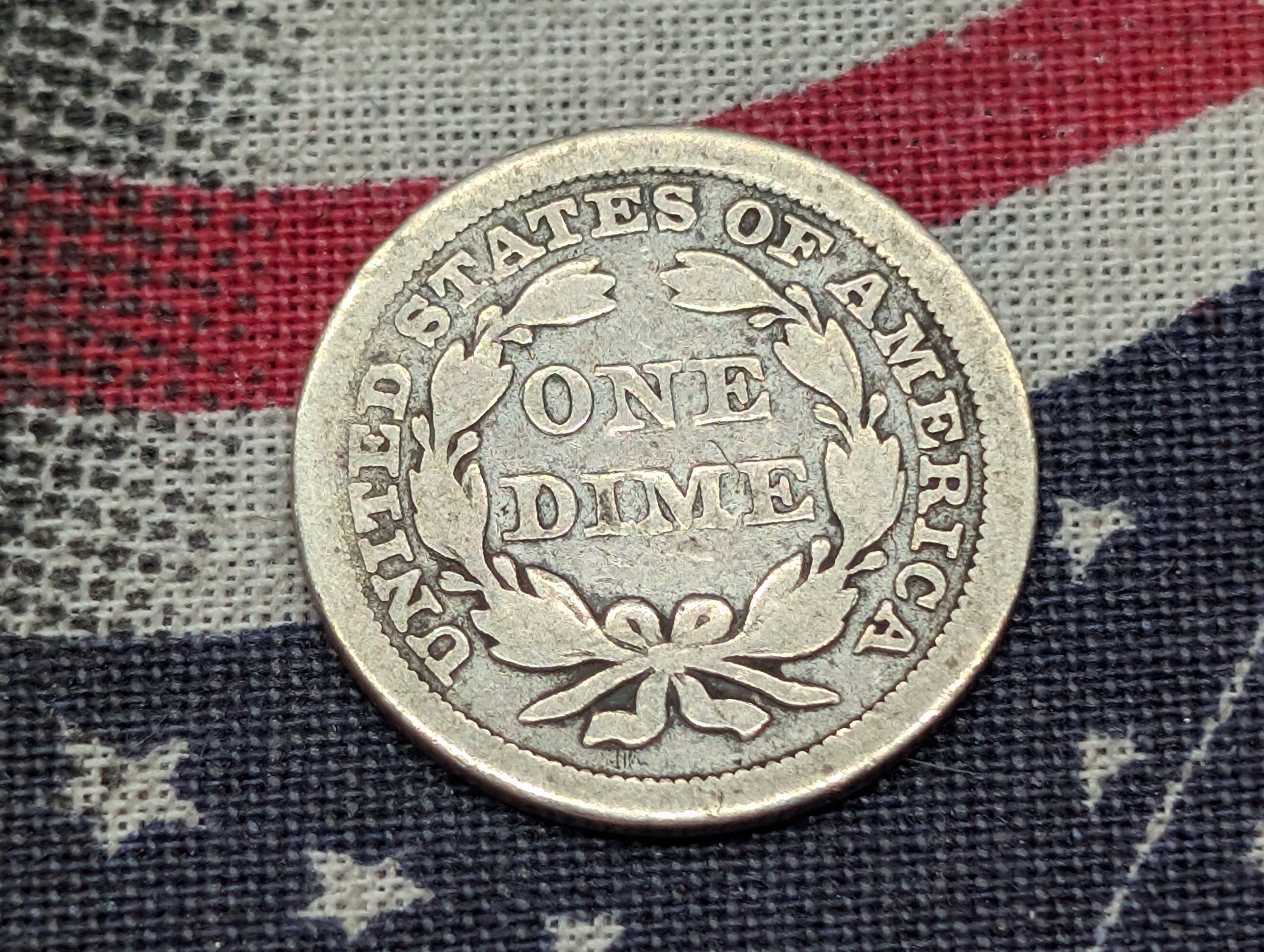 1857 Seated Liberty 90% Silver Dime