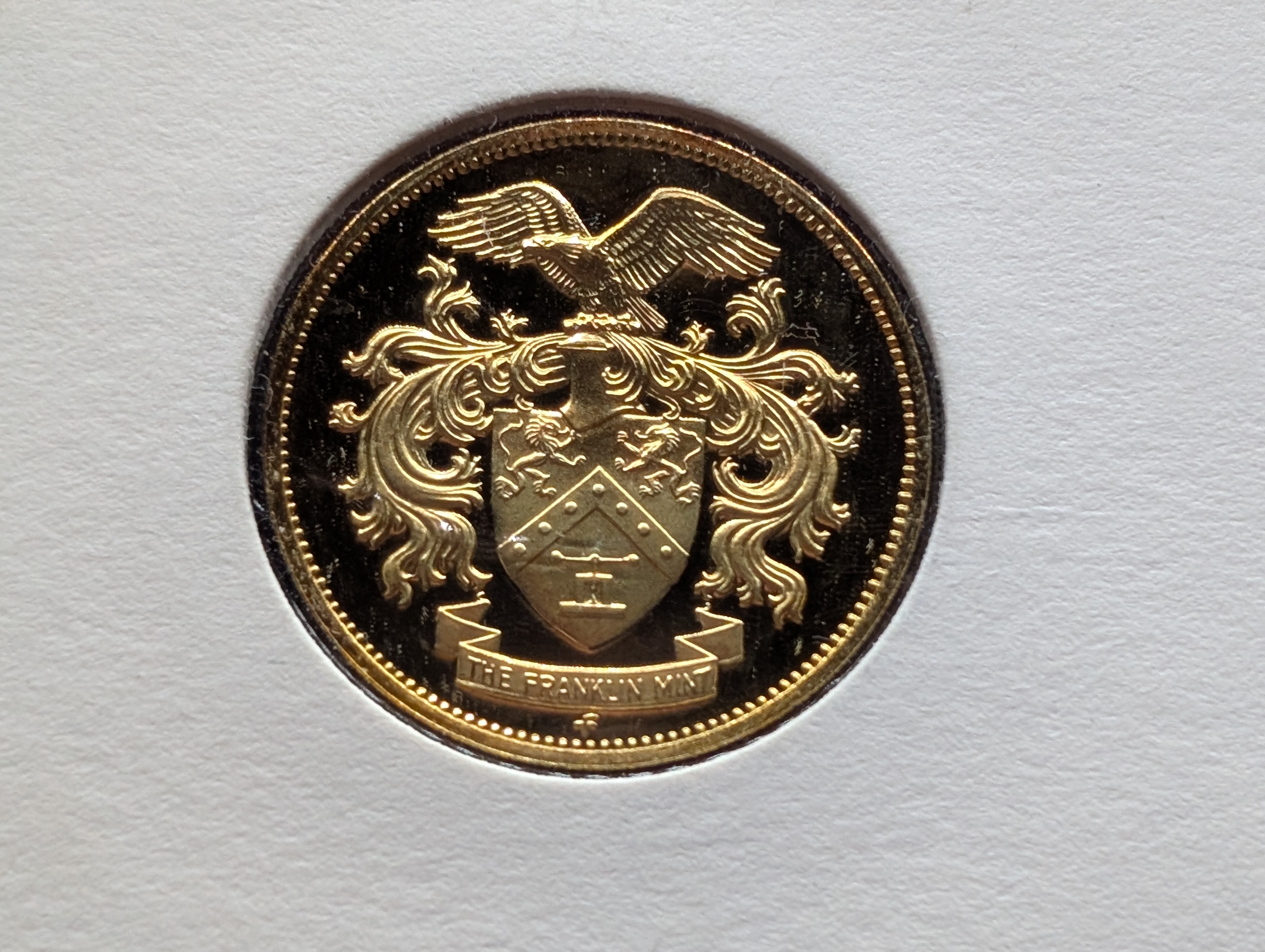 1970 Dated Franklin Mint Sterling Silver & Gold Plated Charter Member Medal