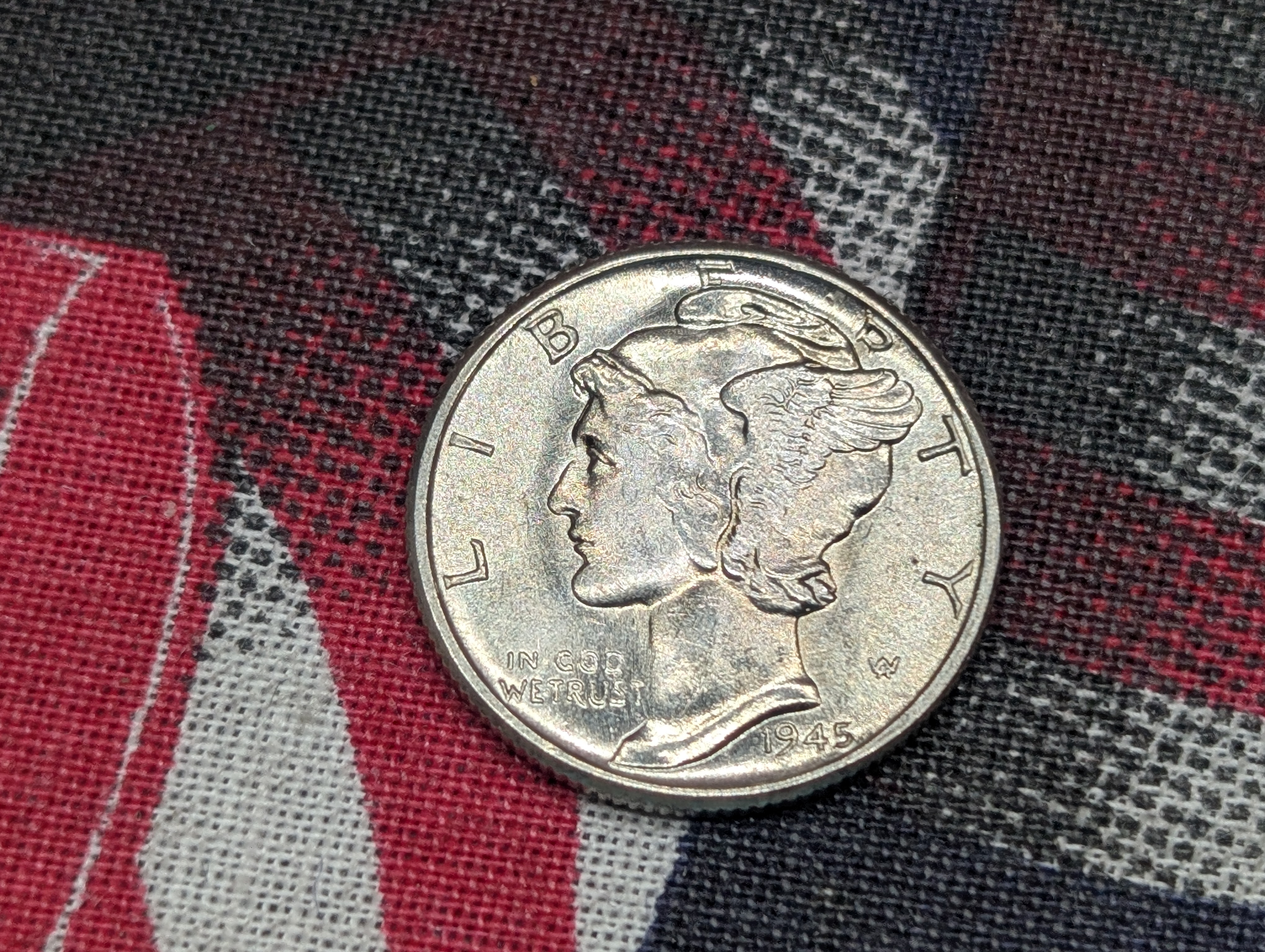1945-P Mercury 90% Silver Dime