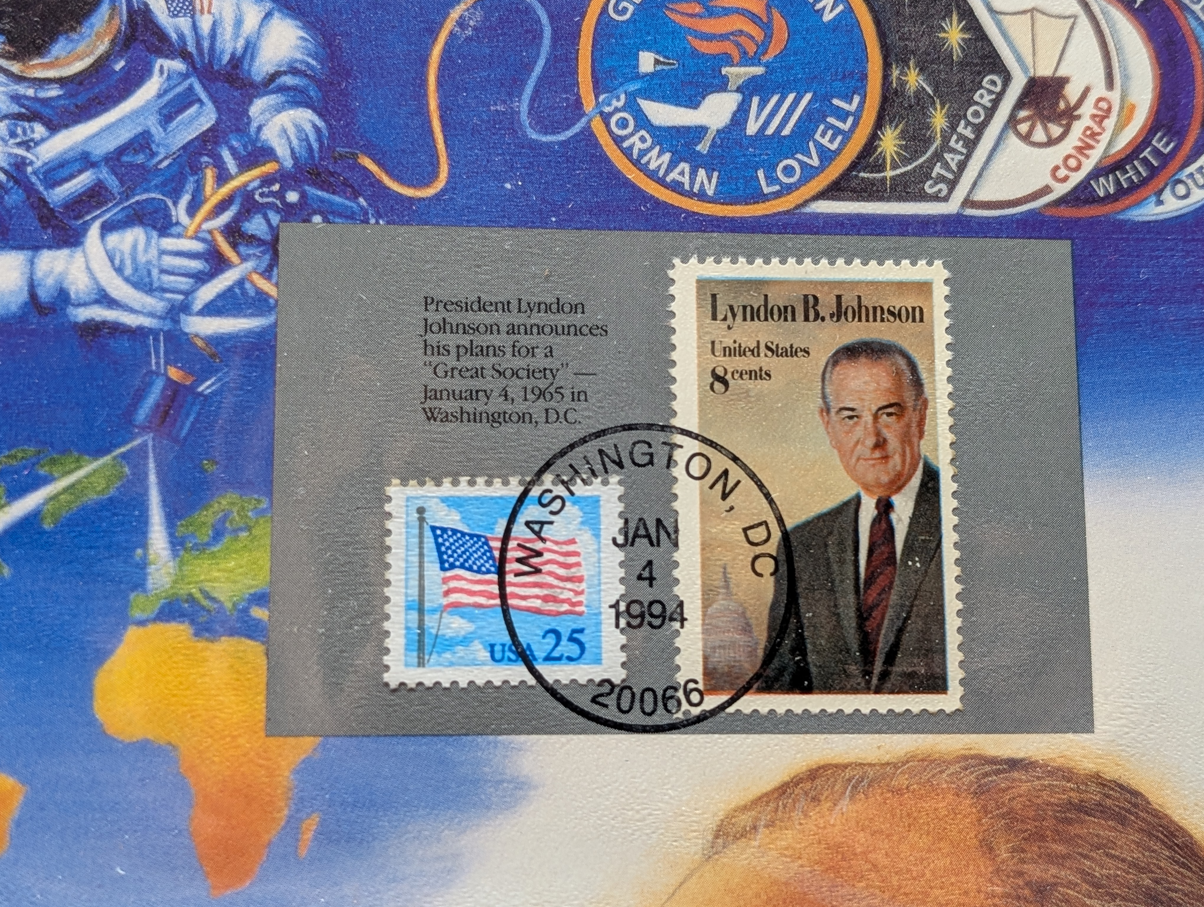 1965-P Unc. Special Mint Set w/ Historic Stamps - Includes 40% Silver Kennedy Half Dollar