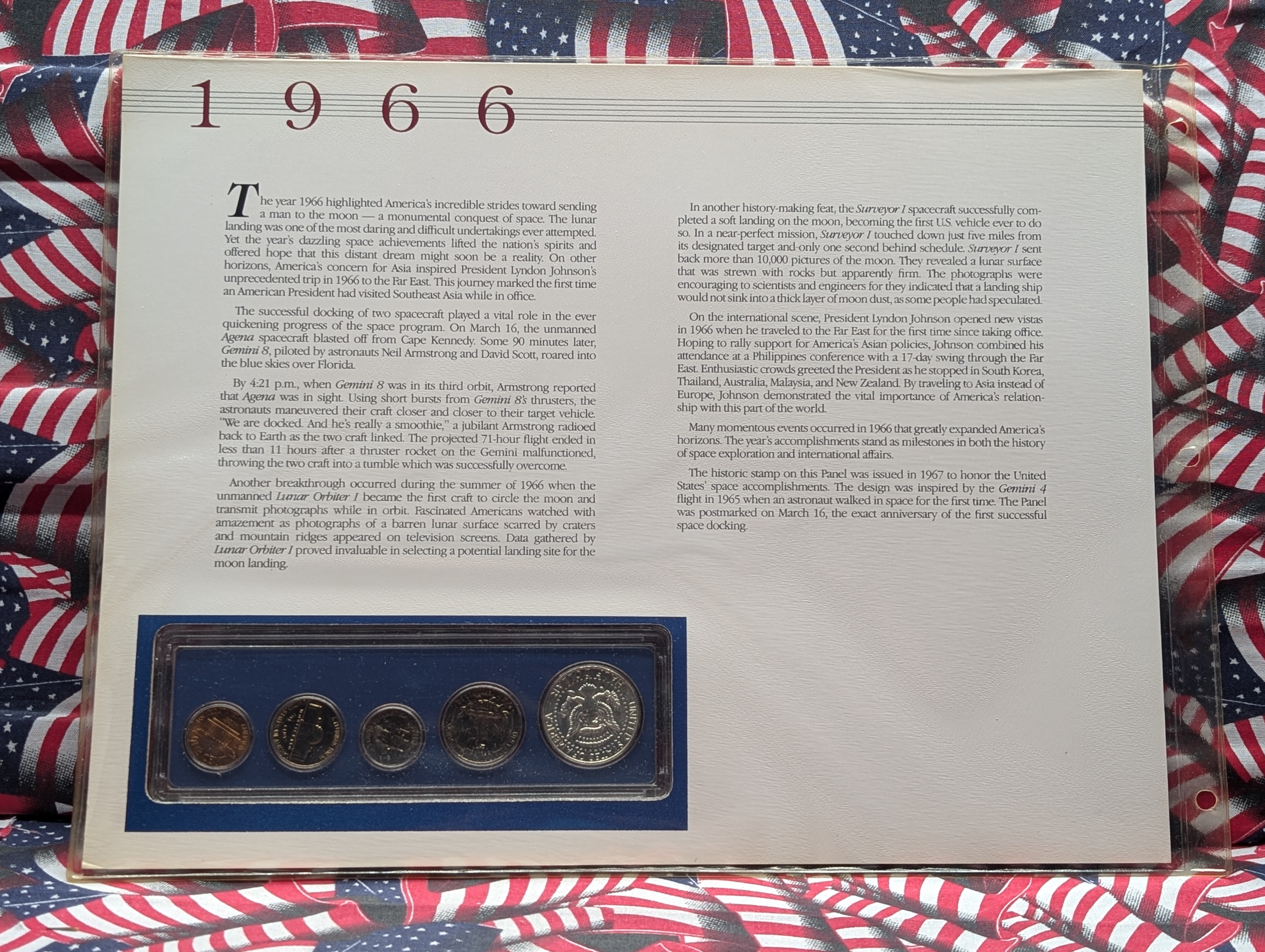1966-P Unc. Special Mint Set w/ Historic Stamps - Includes 40% Silver Kennedy Half Dollar