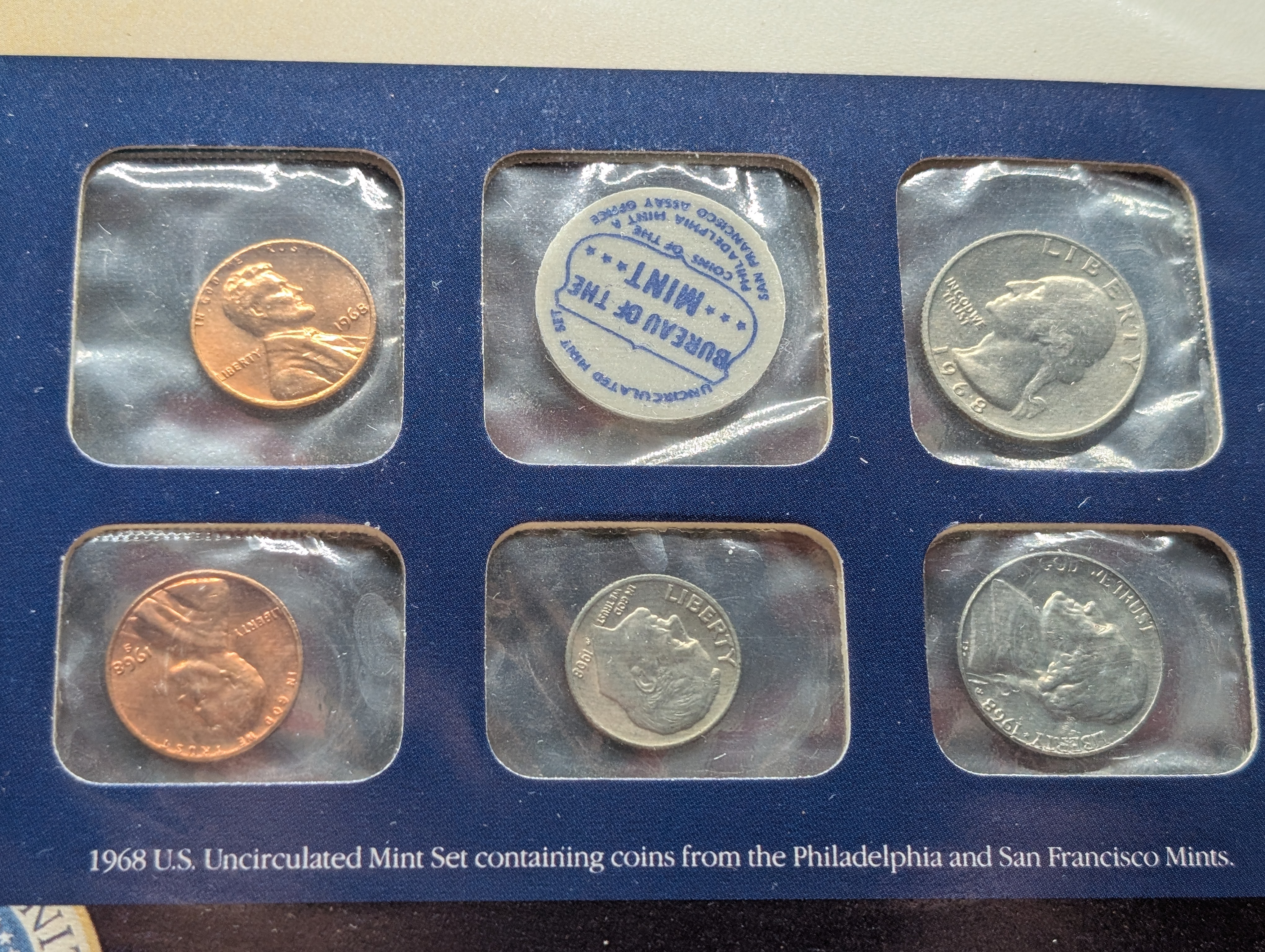 1968-P&D U.S. Mint Uncirculated Set and "S" Mint Mark Cent w/ Historic Stamps - Includes 40% Silver Kennedy Half Dollar