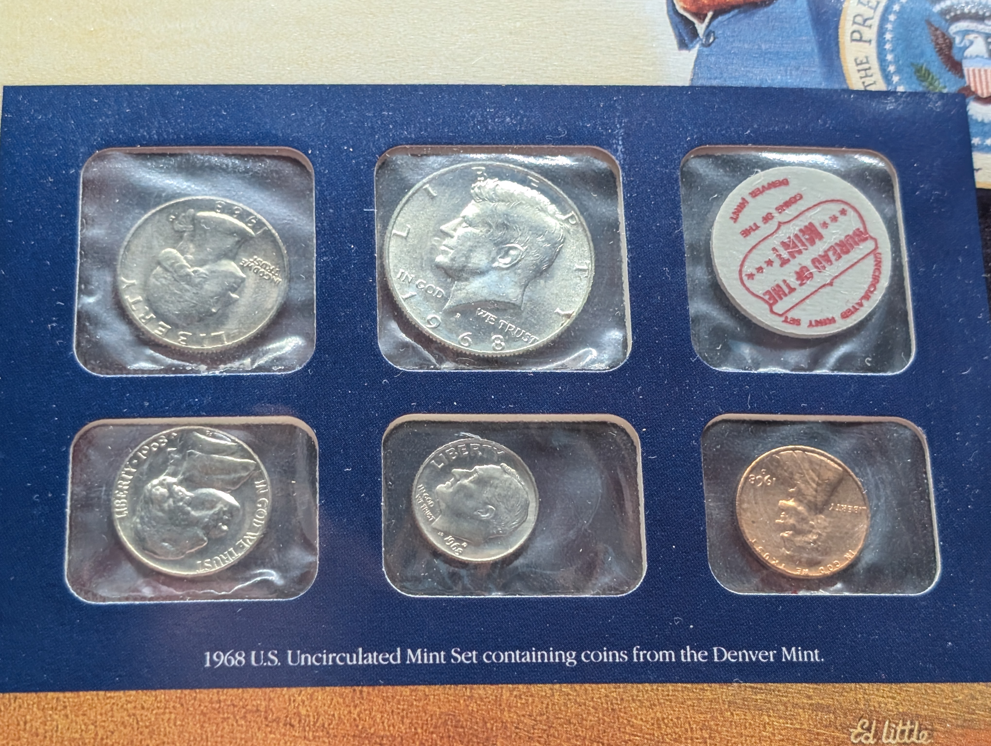1968-P&D U.S. Mint Uncirculated Set and "S" Mint Mark Cent w/ Historic Stamps - Includes 40% Silver Kennedy Half Dollar