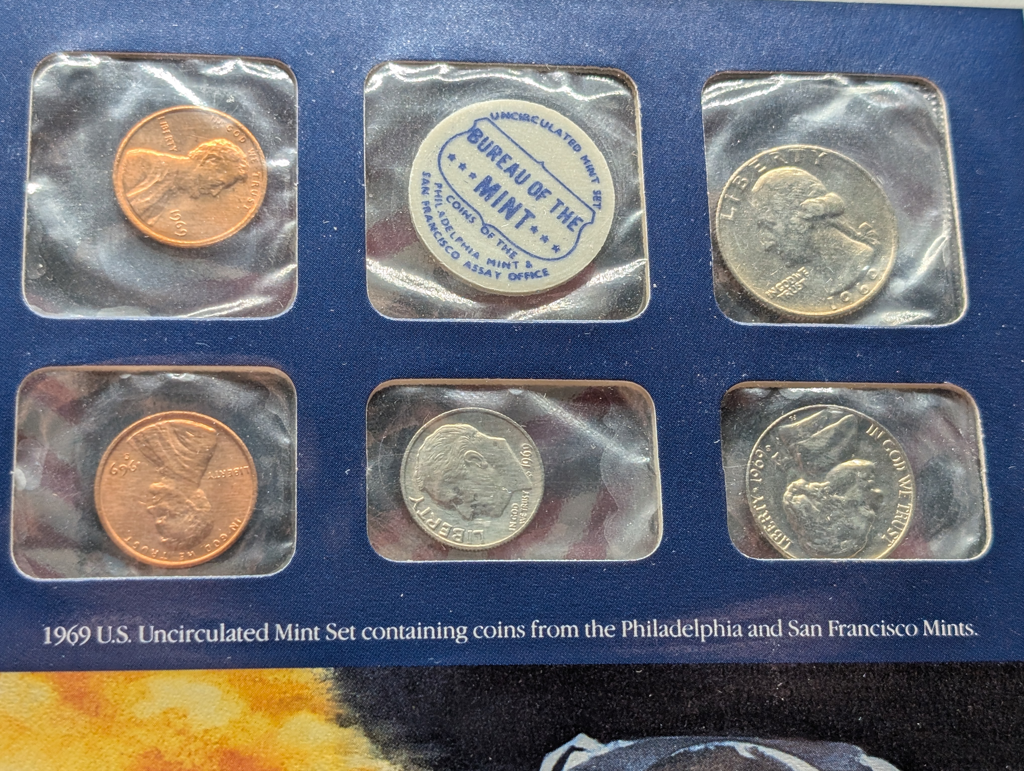 1969-P&D U.S. Mint Uncirculated Set and "S" Mint Mark Cent w/ Historic Stamps - Includes 40% Silver Kennedy Half Dollar