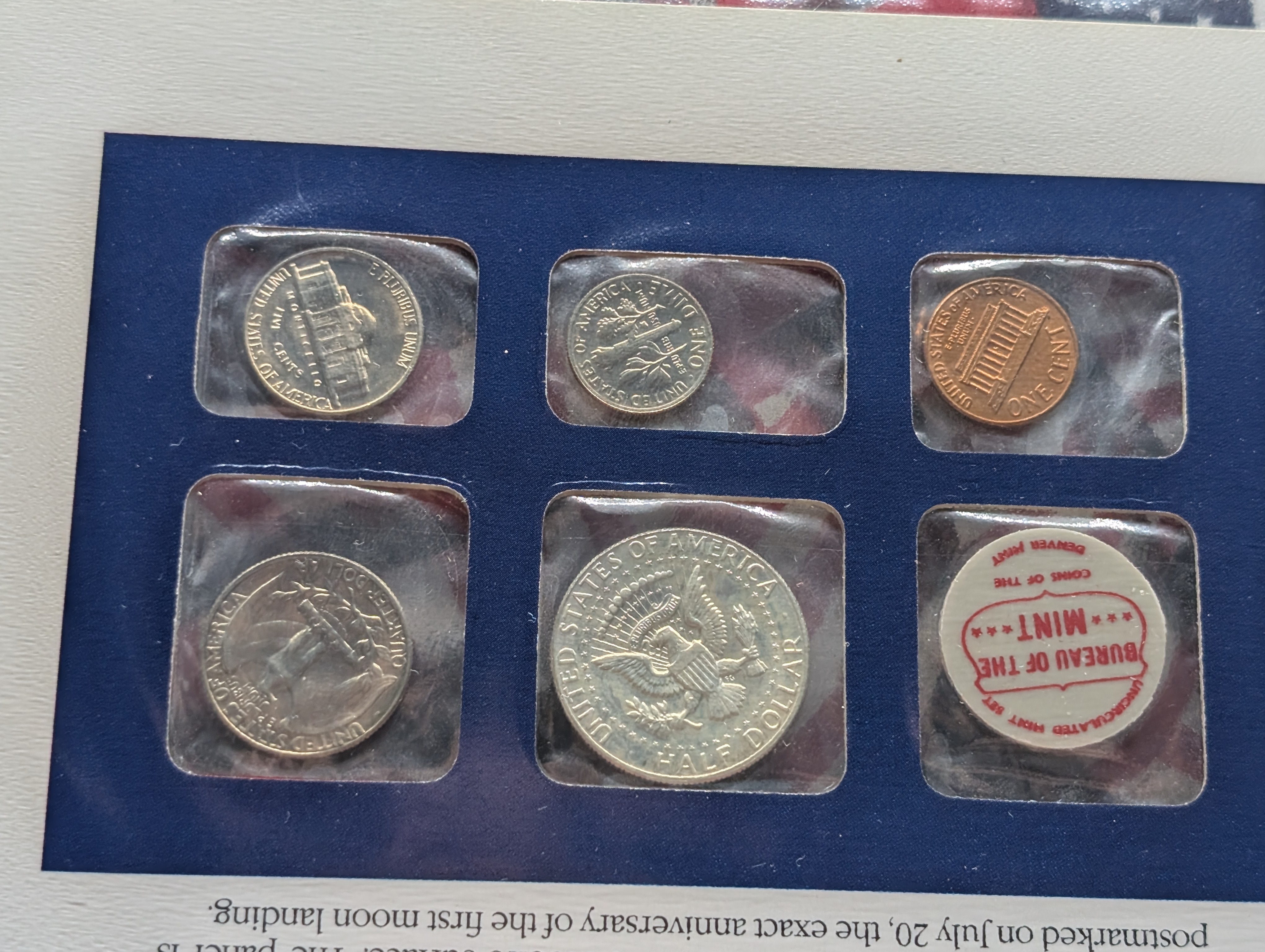 1969-P&D U.S. Mint Uncirculated Set and "S" Mint Mark Cent w/ Historic Stamps - Includes 40% Silver Kennedy Half Dollar