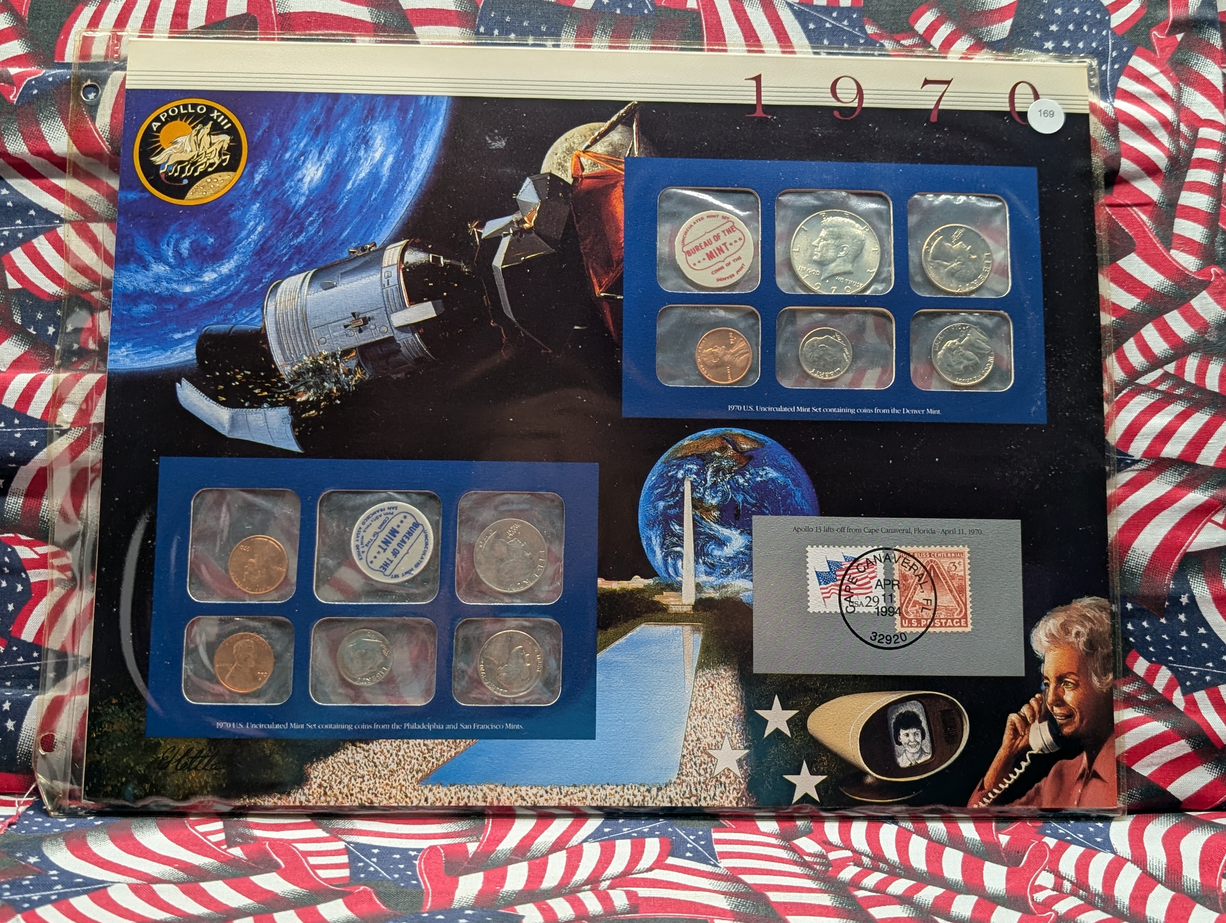 1970-P&D U.S. Mint Uncirculated Set and "S" Mint Mark Cent w/ Historic Stamps - Includes 40% Silver Kennedy Half Dollar