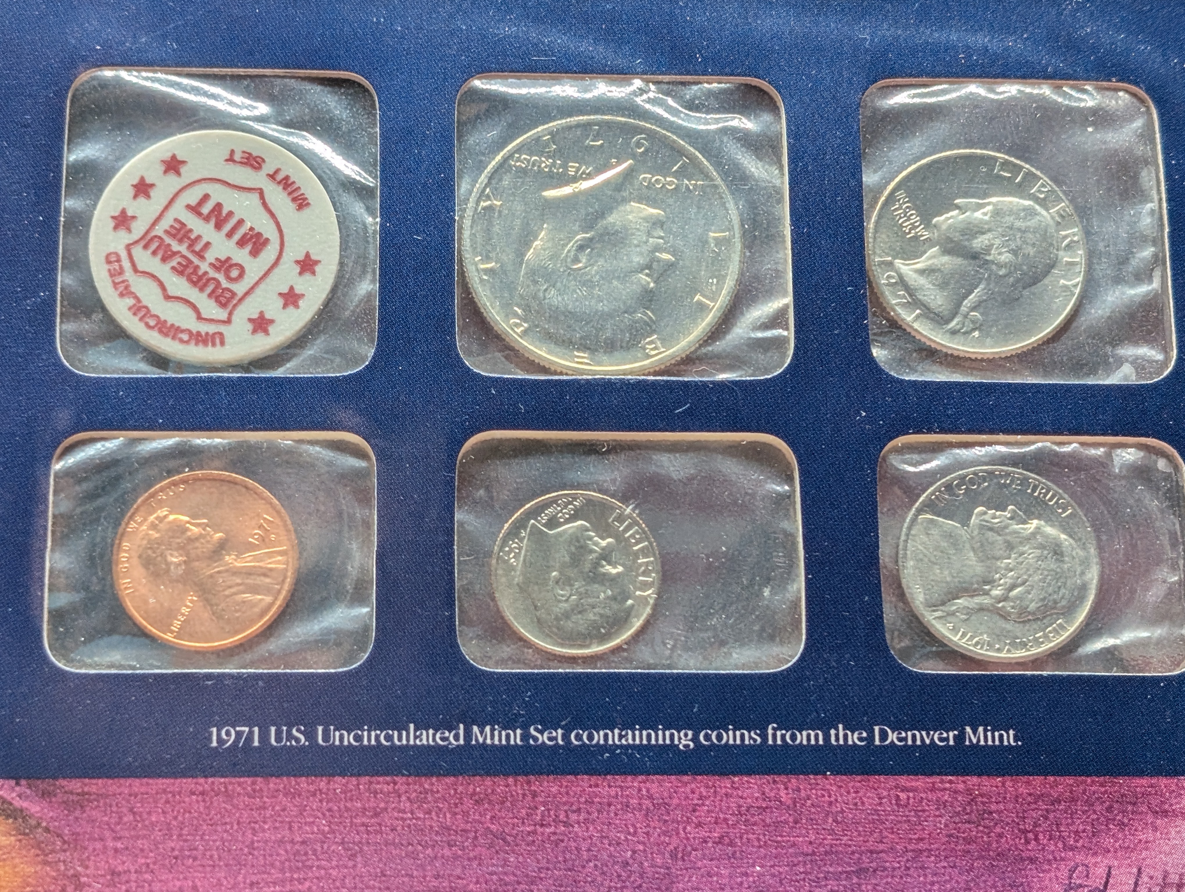 1971-P&D U.S. Mint Uncirculated Set and "S" Mint Mark Cent w/ Historic Stamps