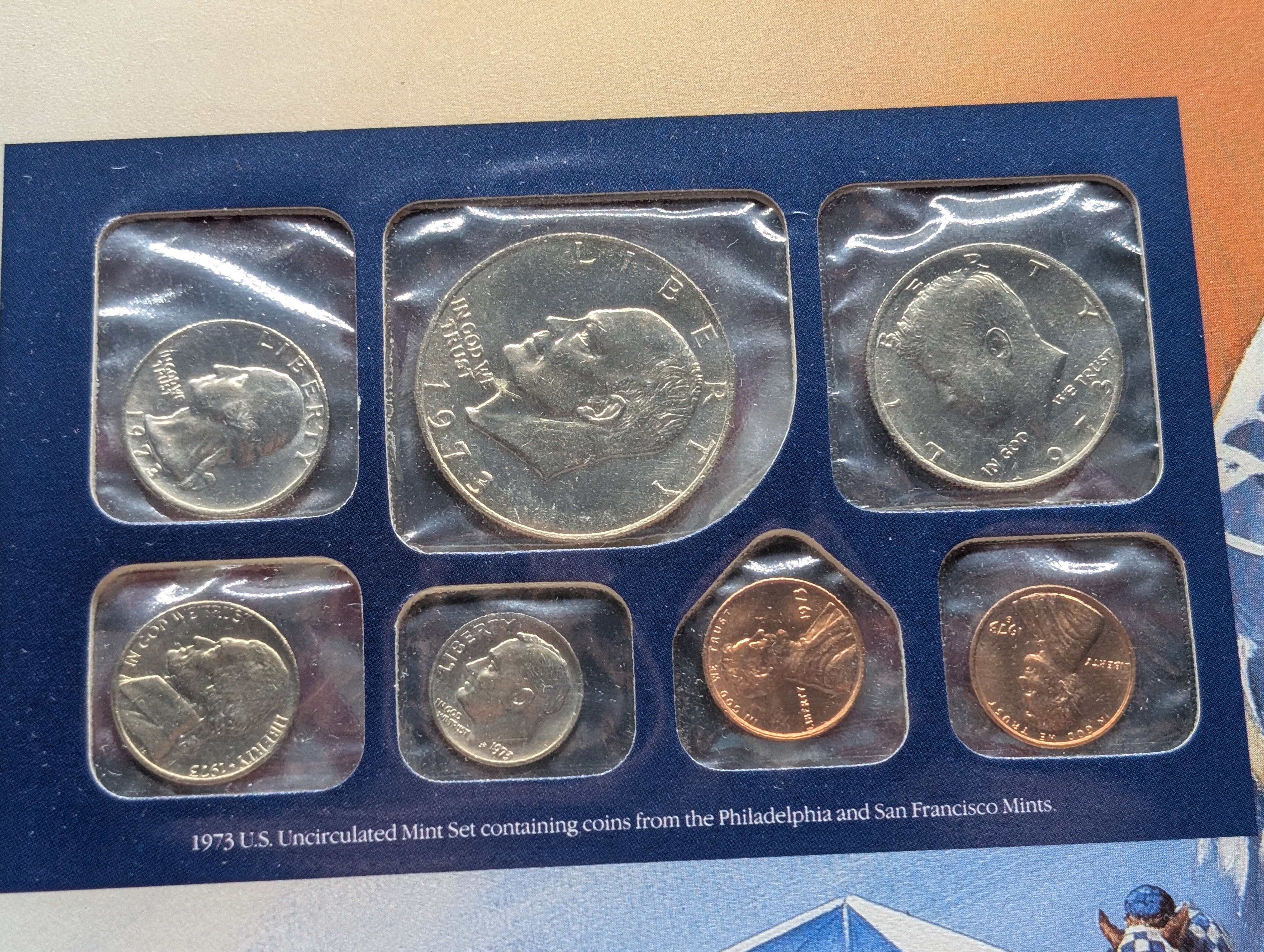 1973-P&D U.S. Mint Uncirculated Set and "S" Mint Mark Cent w/ Historic Stamps