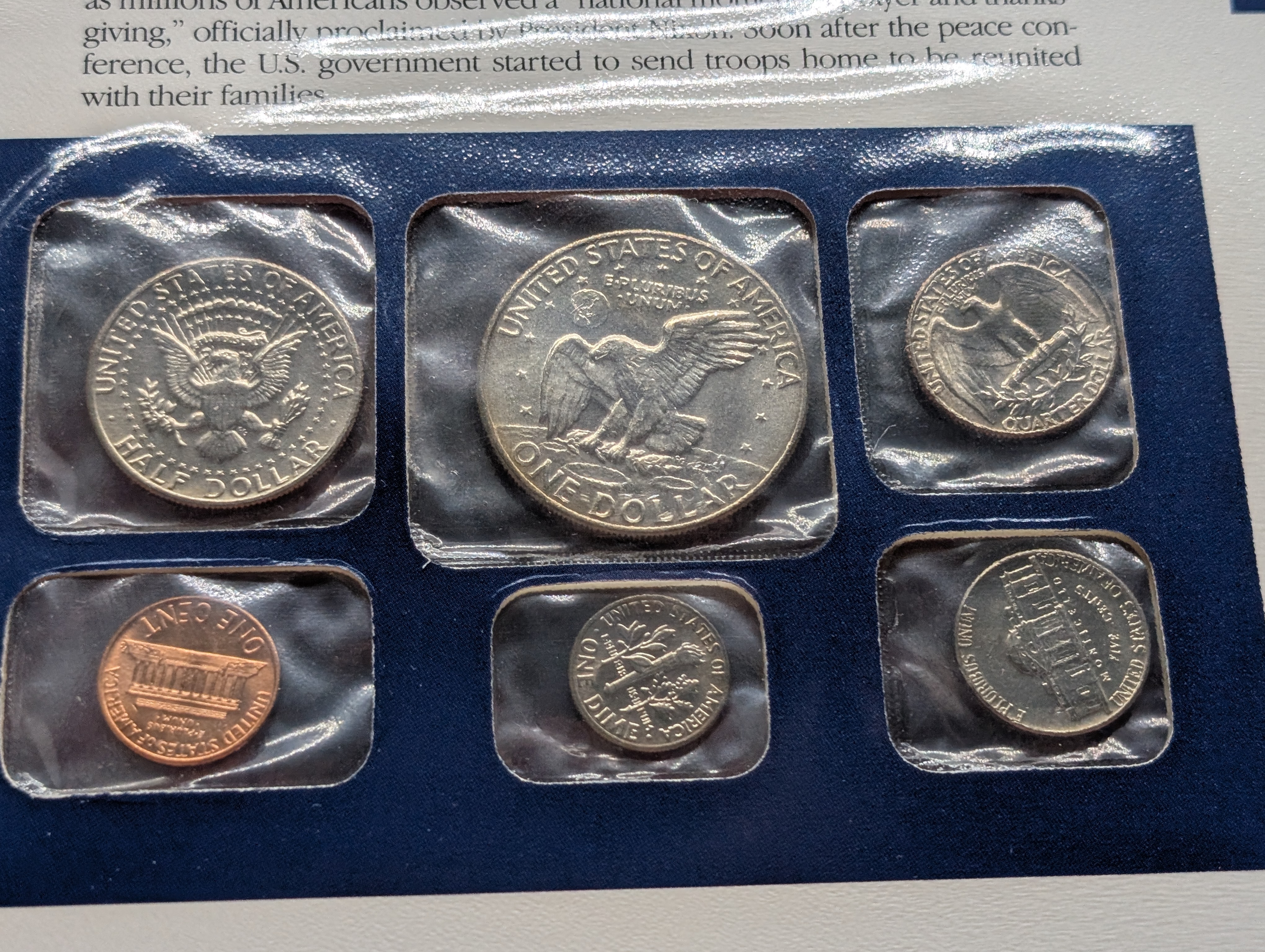 1973-P&D U.S. Mint Uncirculated Set and "S" Mint Mark Cent w/ Historic Stamps