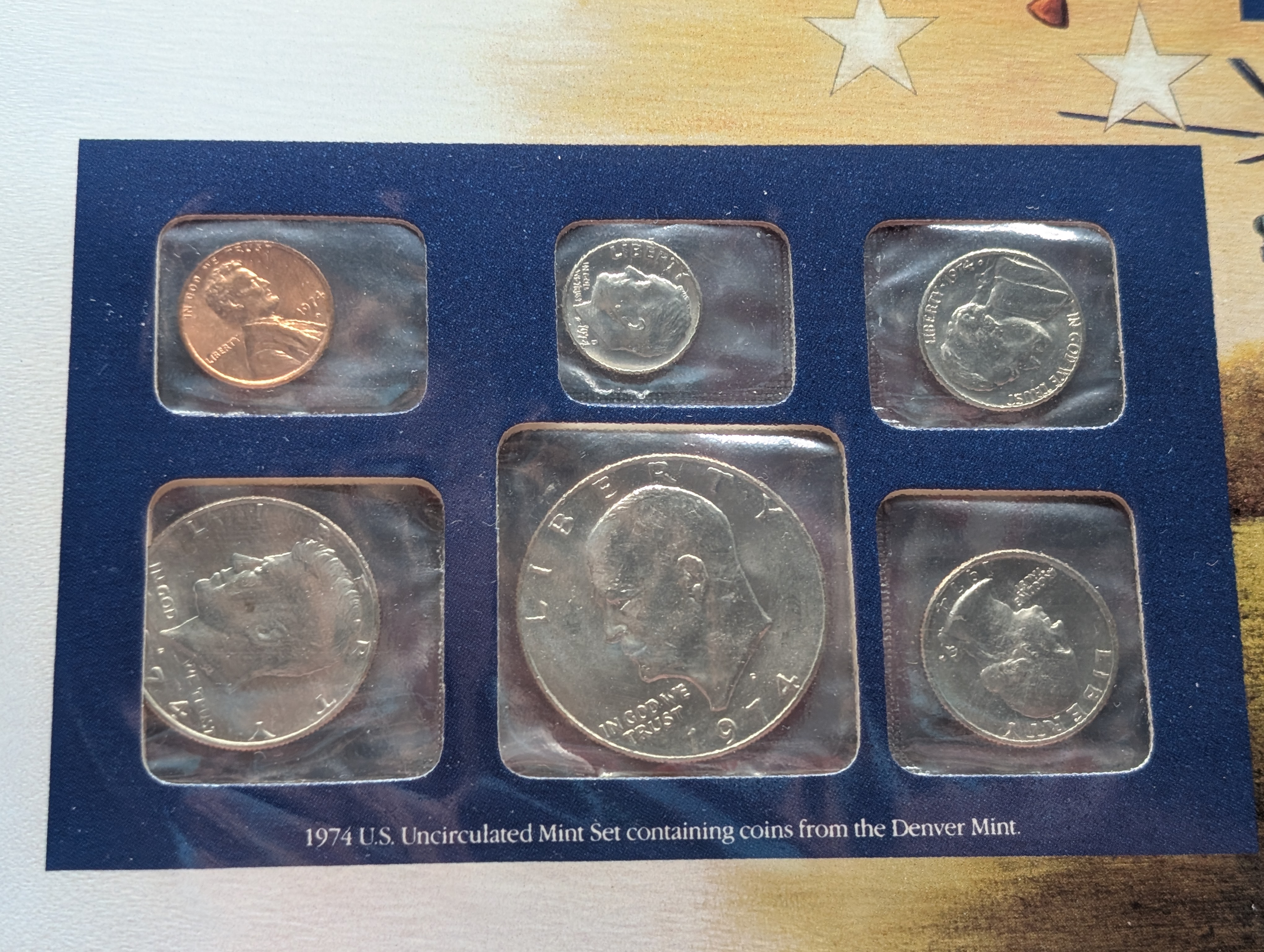 1974-P&D U.S. Mint Uncirculated Set and "S" Mint Mark Cent w/ Historic Stamps