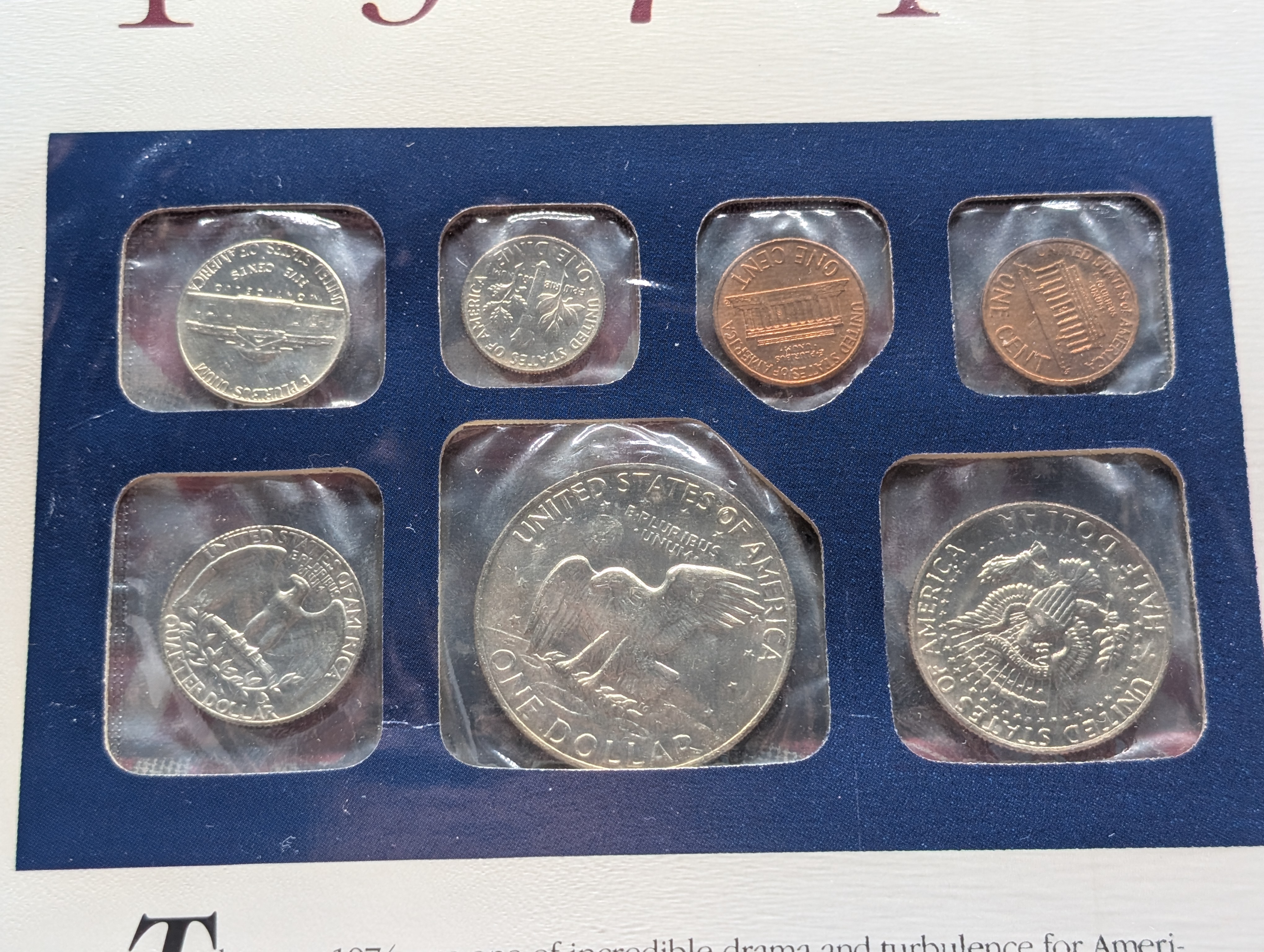 1974-P&D U.S. Mint Uncirculated Set and "S" Mint Mark Cent w/ Historic Stamps