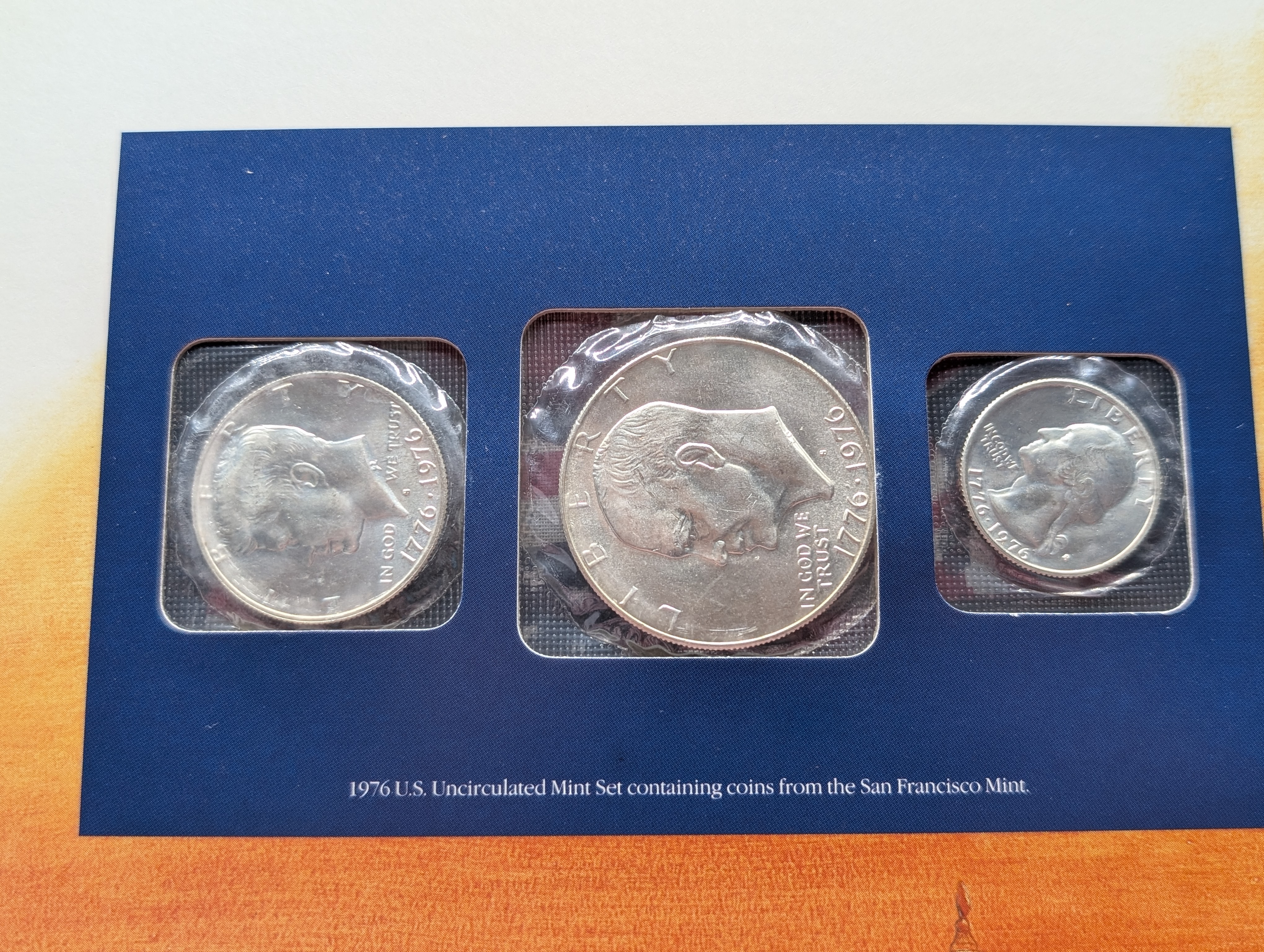 1976-P&D U.S. Mint Uncirculated Set w/ Historic Stamps and a 1976-S Unc. 3- Silver Coin Set w/ Historical Stamp