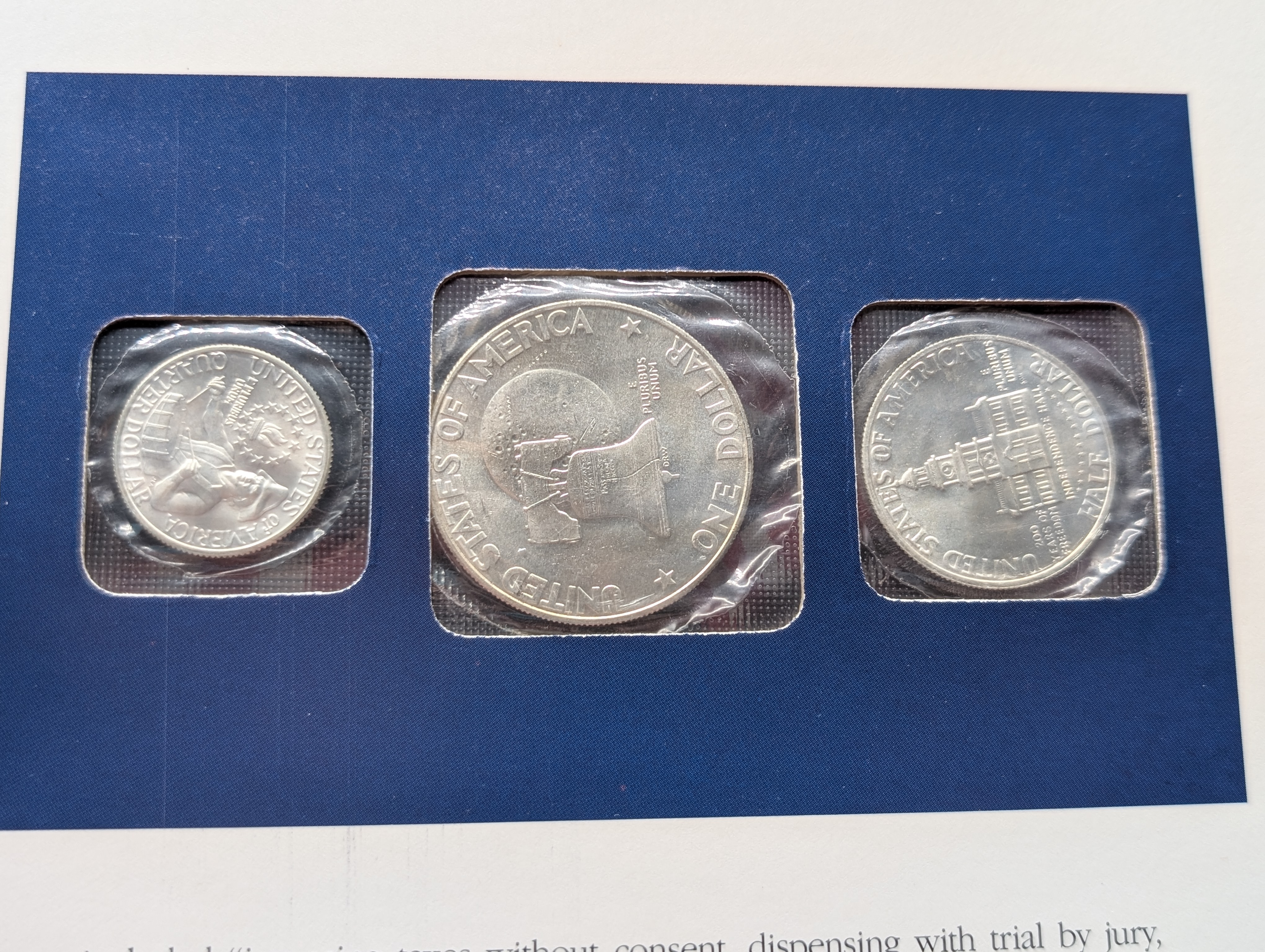 1976-P&D U.S. Mint Uncirculated Set w/ Historic Stamps and a 1976-S Unc. 3- Silver Coin Set w/ Historical Stamp