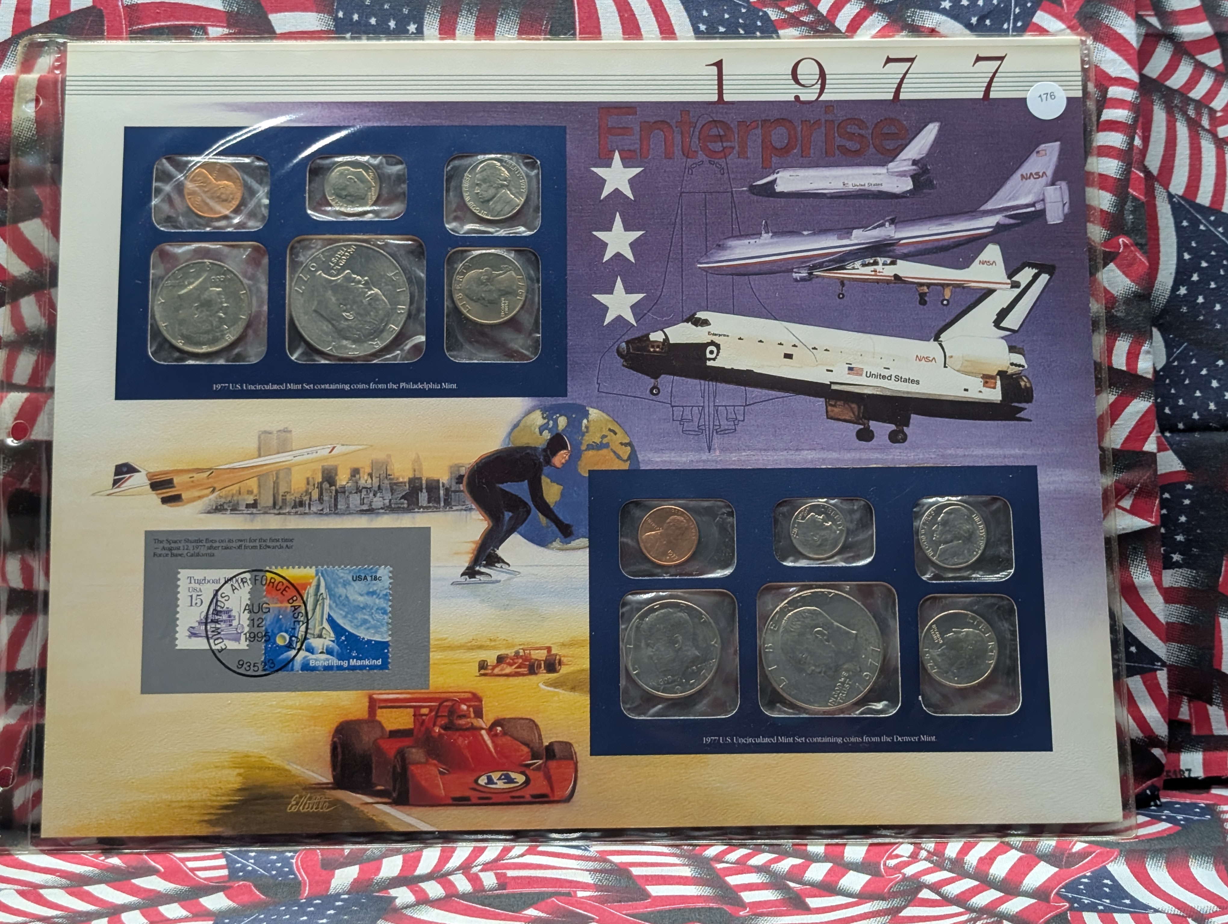 1977-P&D U.S. Mint Uncirculated Set w/ Historic Stamps