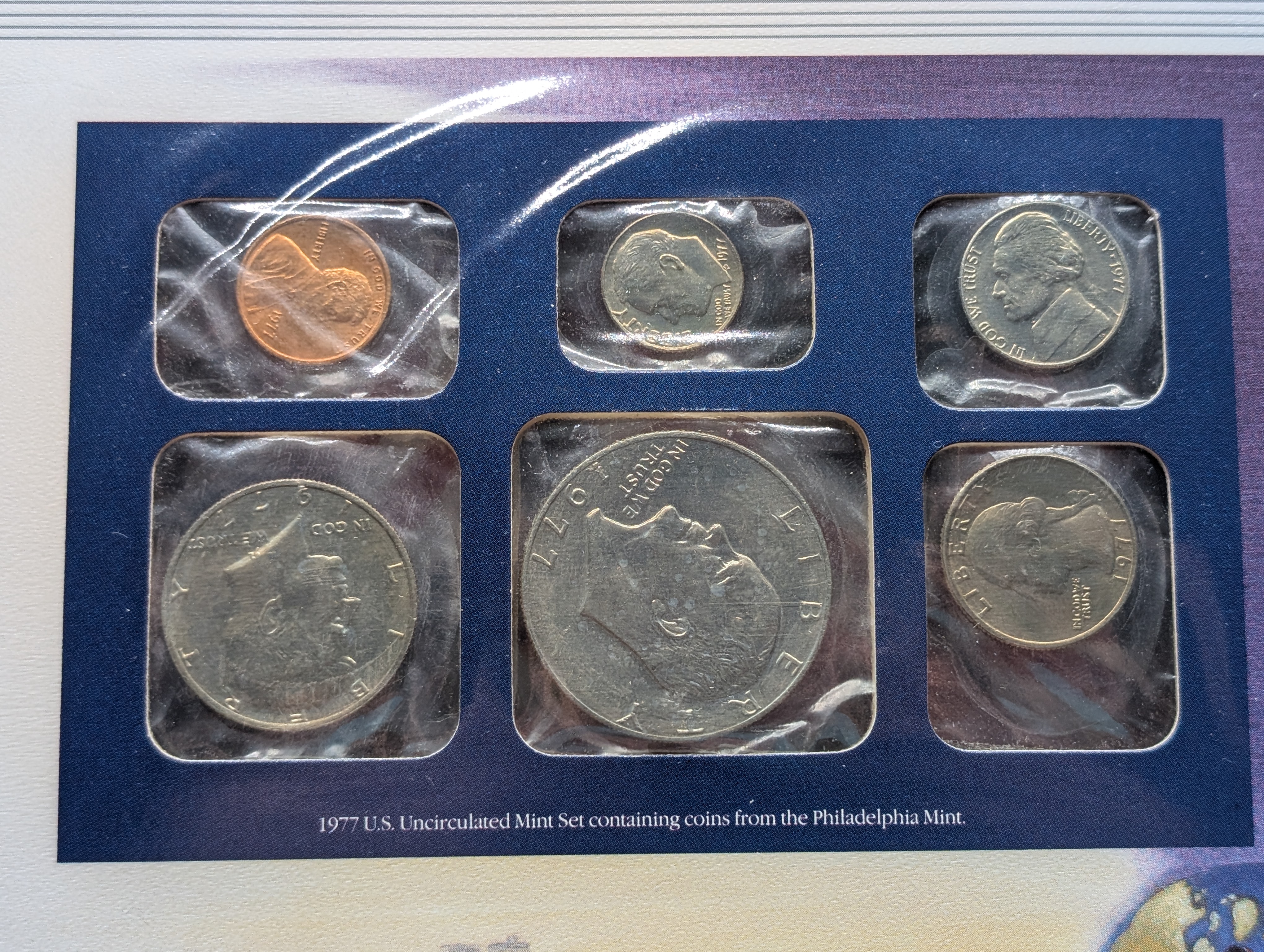 1977-P&D U.S. Mint Uncirculated Set w/ Historic Stamps