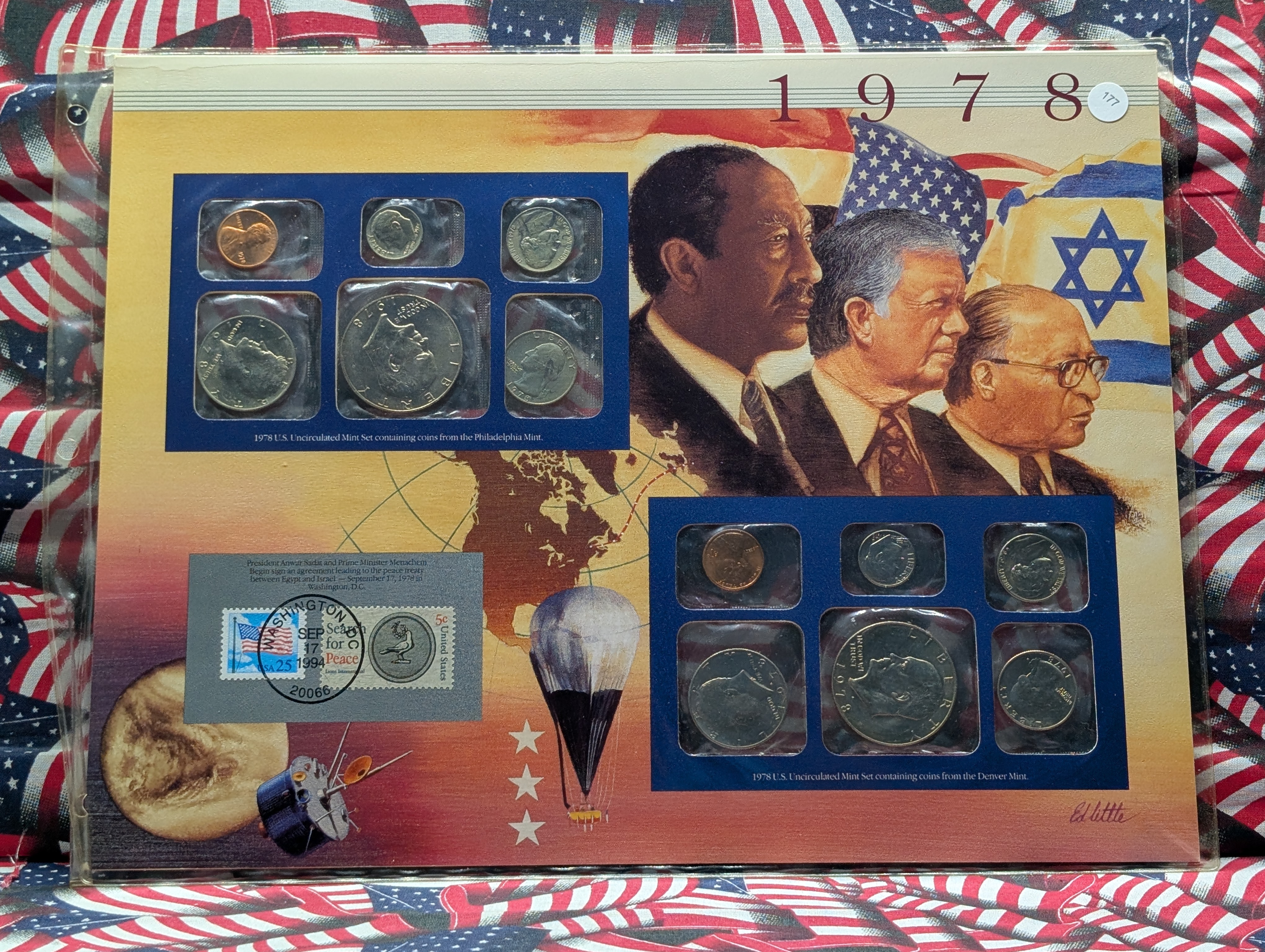 1978-P&D U.S. Mint Uncirculated Set w/ Historic Stamps