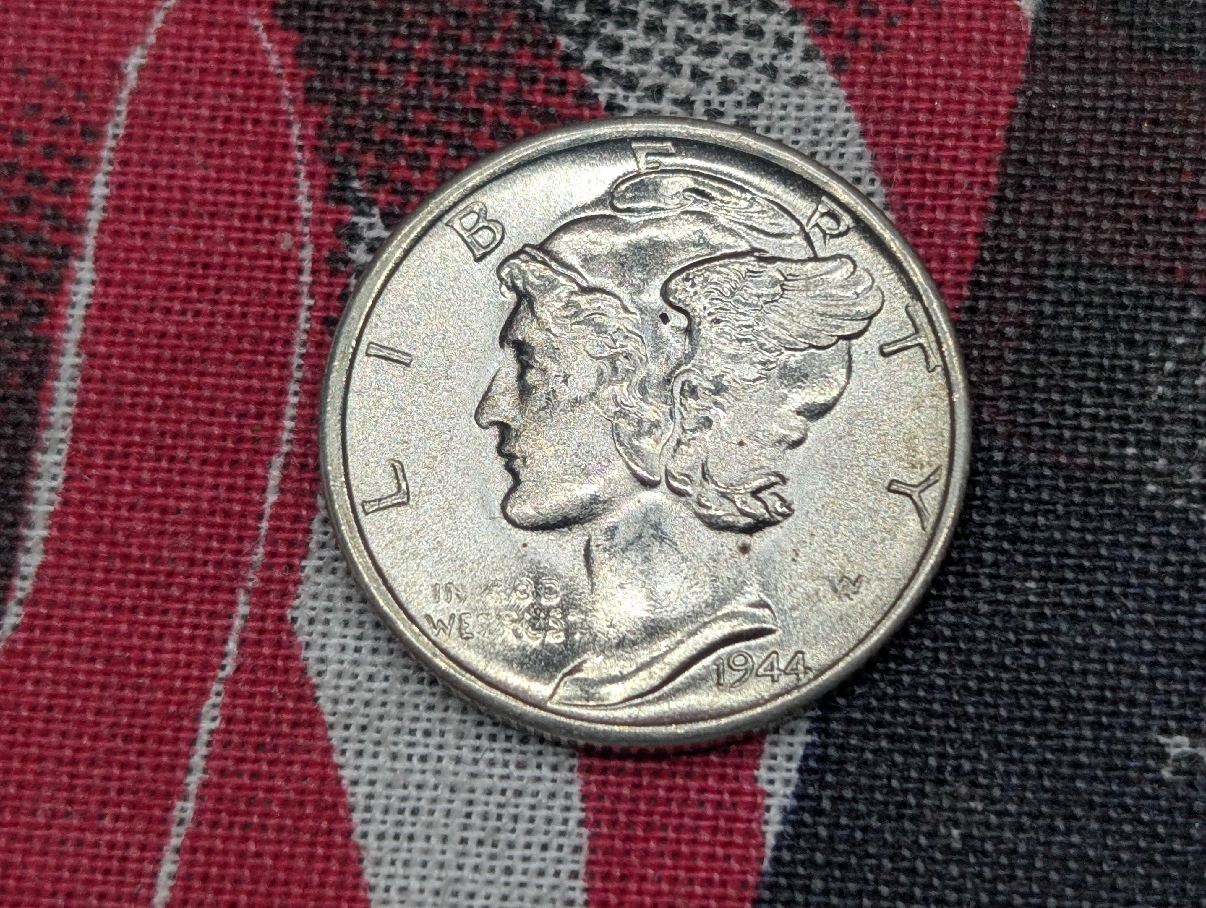 1944-S Mercury 90% Silver Dime - Split Bands