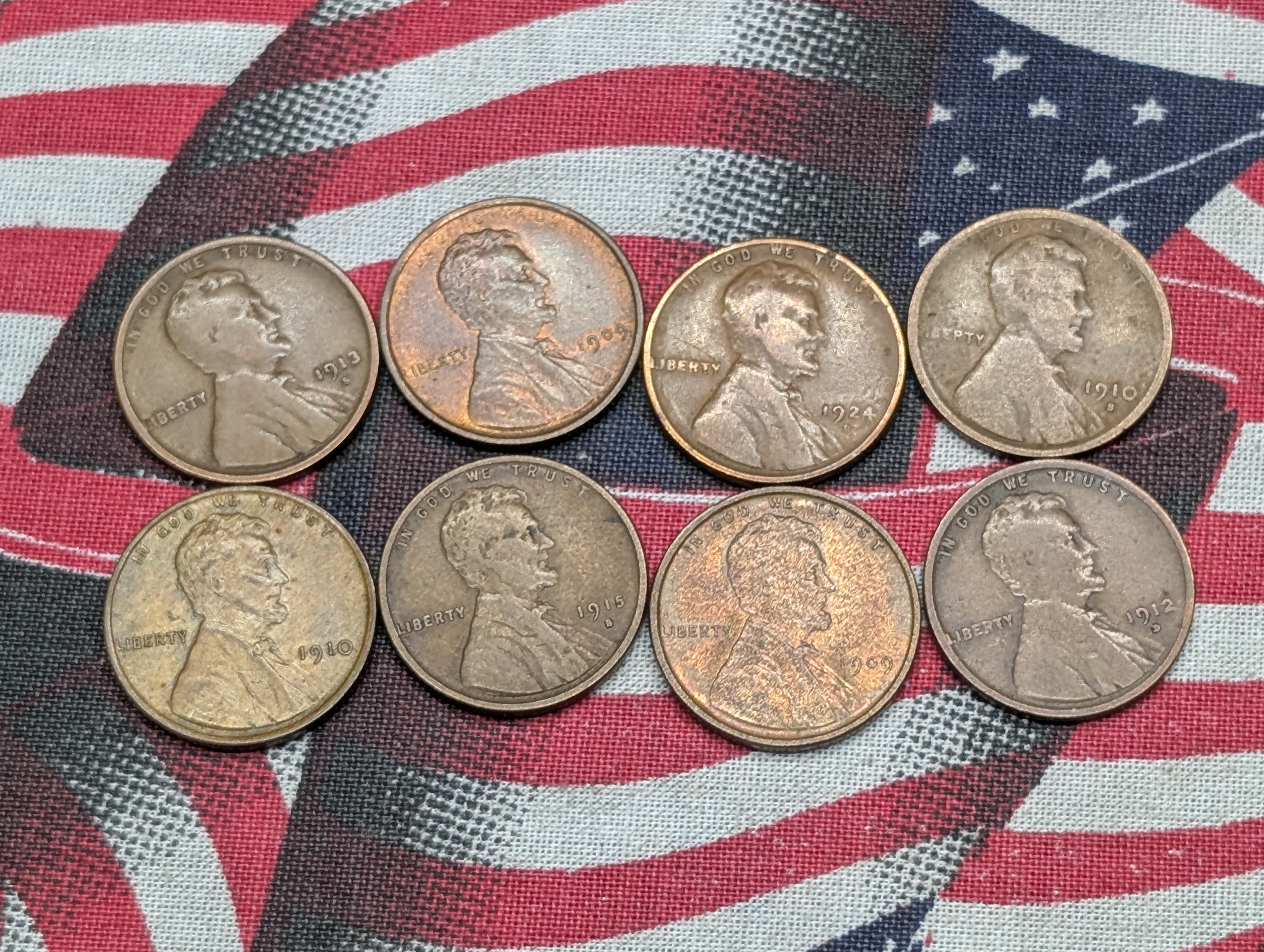 (8) 1900s, 10s, & 20s Early Date Lincoln Wheat Cents - Includes 1909, 1910, etc.…