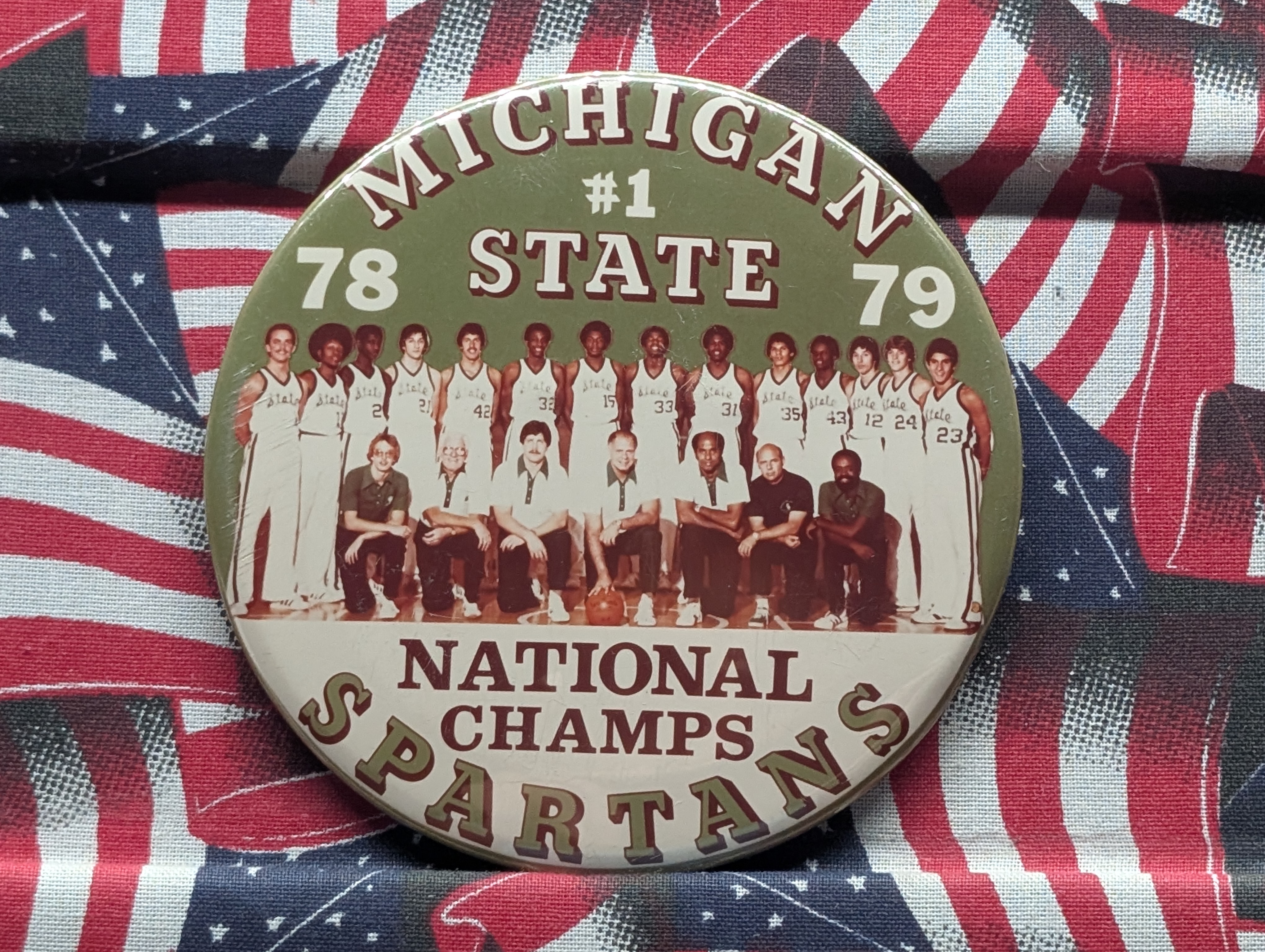 1978-1979 Michigan State Spartans National Champs Pin Back Button - Magic Johnson